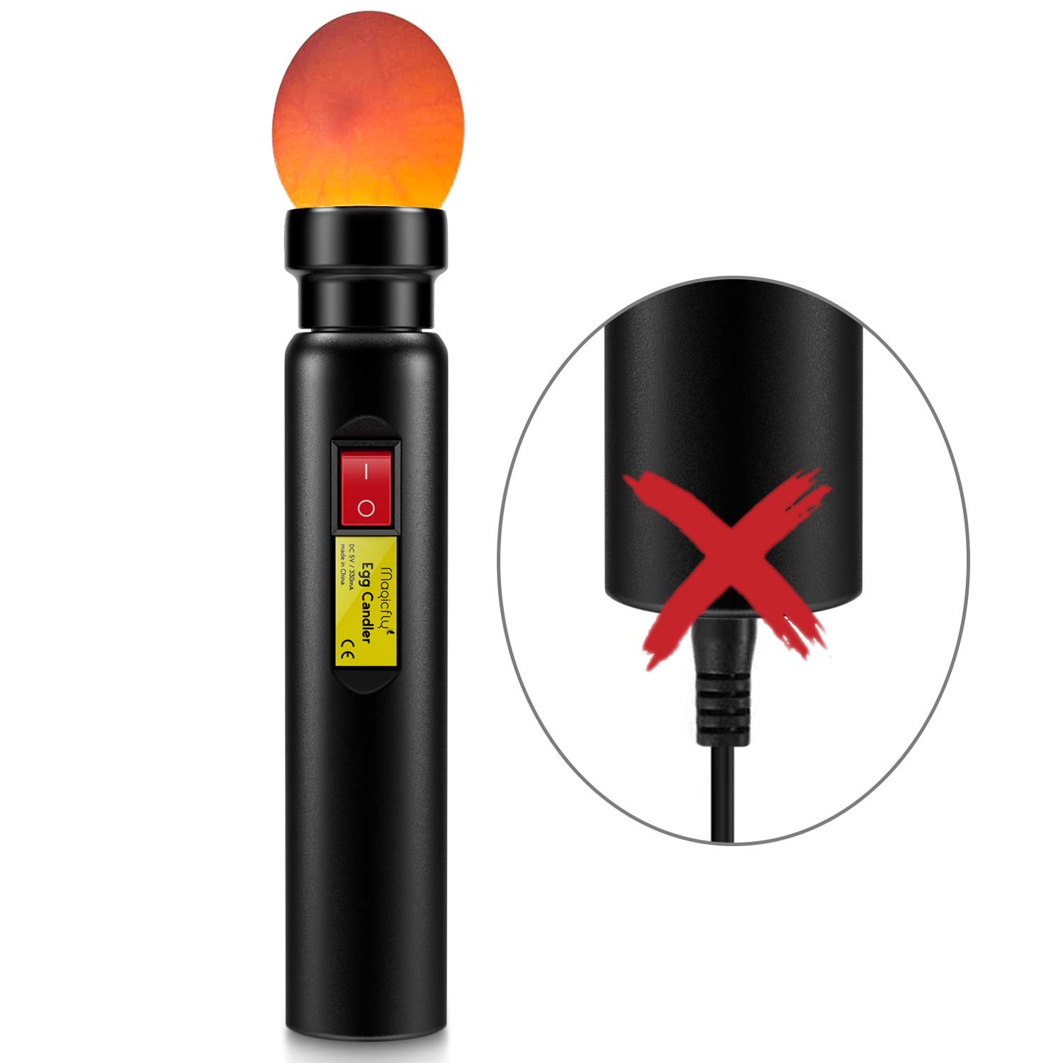 Magicfly Rechargeable Egg Candler Tester - Bright LED Candling Lamp for Monitoring Egg Development, Hatching & Fertility Testing | Perfect for Chicken, Duck, Quail & Bird Eggs | Ideal for Poultry Farmers, Hobbyists & Egg Incubation