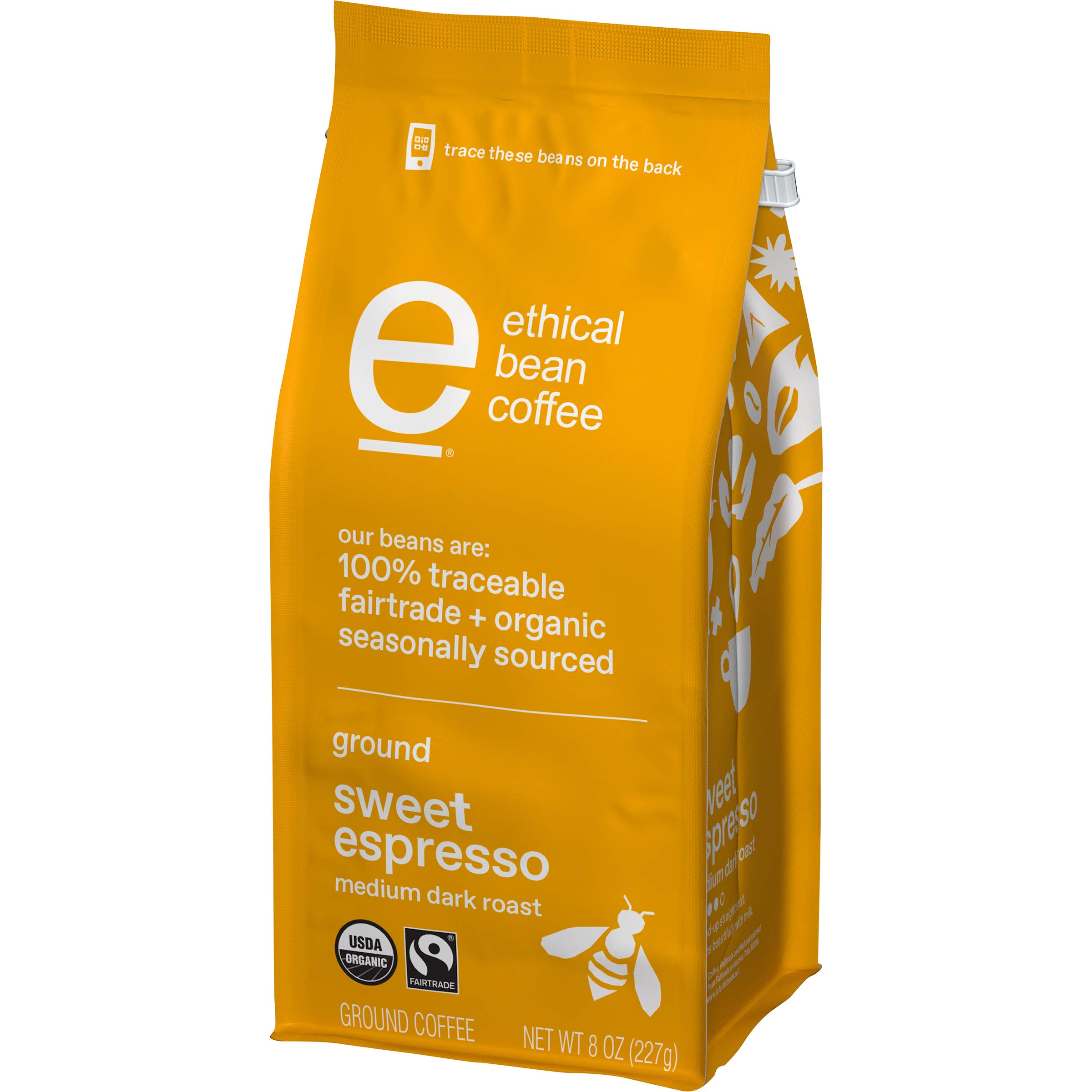 Fairtrade Organic Arabica Coffee - Sweet Espresso Medium Dark Roast for Home & Office Brewing