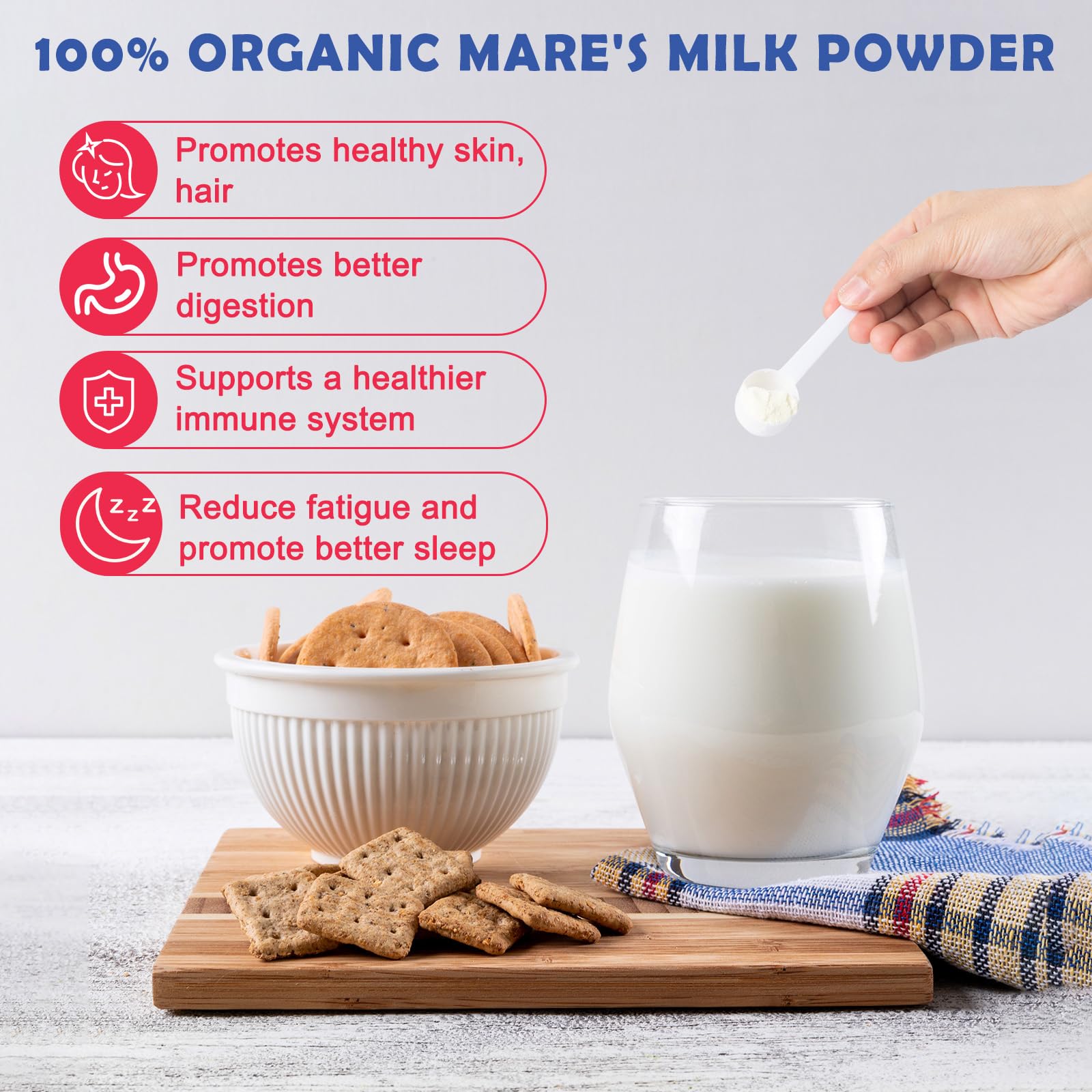 Pure Organic Horse Milk Powder 250g - 100% Natural, Halal Certified, Rich in Whey Protein | Hypoallergenic Alternative to Camel, Goat & Cow Milk | Immune System Booster | Great for Lactose Intolerance, Baby Formula & Healthy Digestion