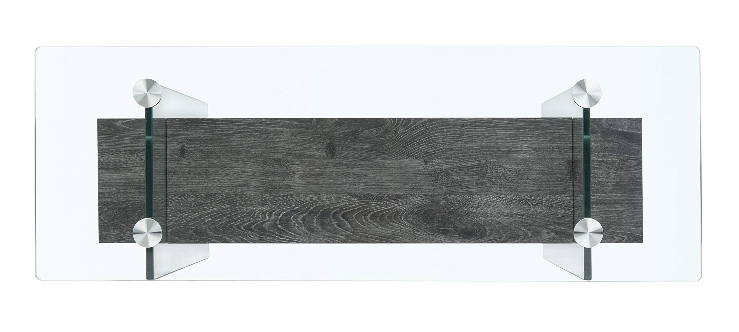Safavieh Kayley Modern Glass & Black Oak Console Table - Elegant Entryway, Living Room, or Hallway Furniture for Stylish Home Decor