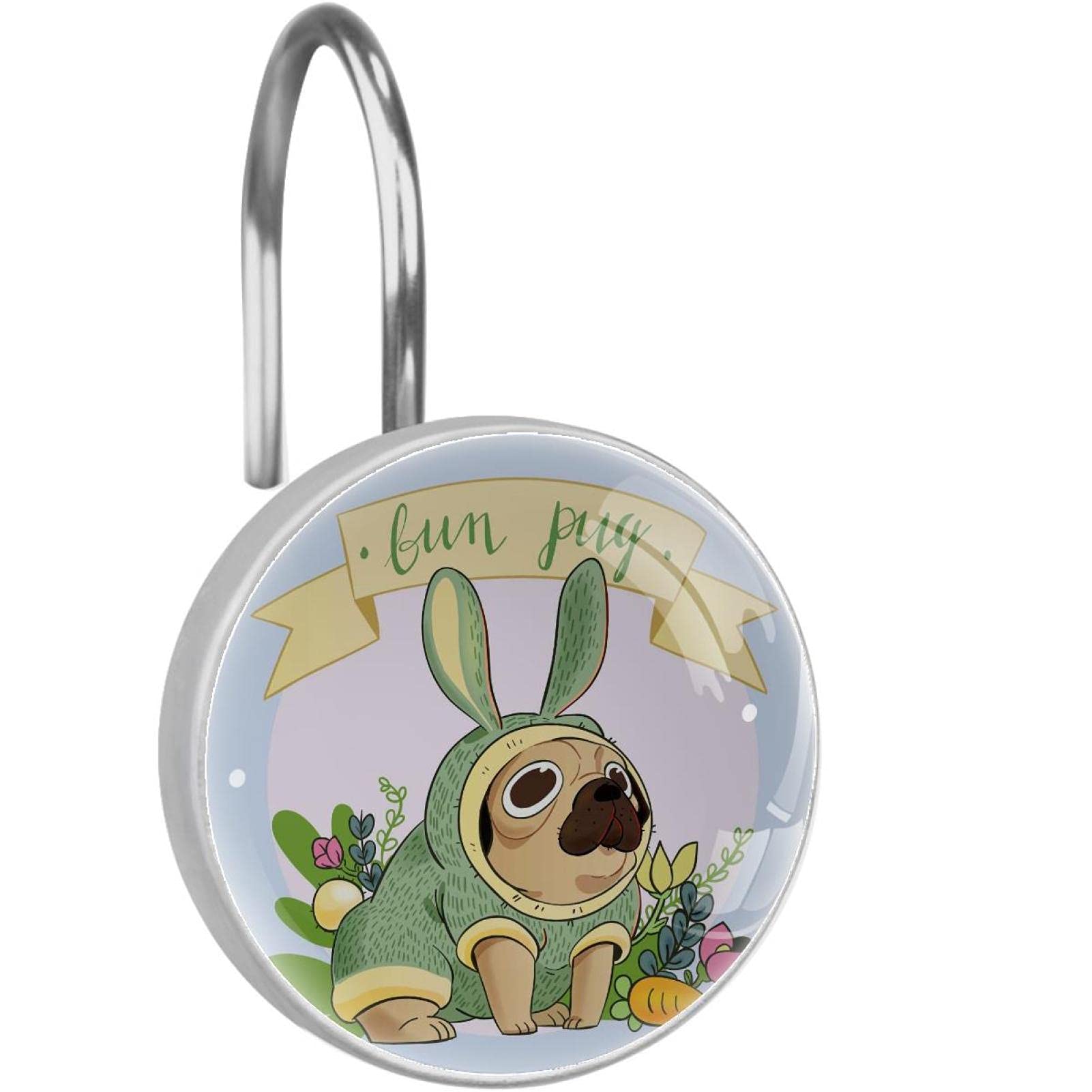 Funny Pug Shower Hooks for Bathroom Decor & Gifts