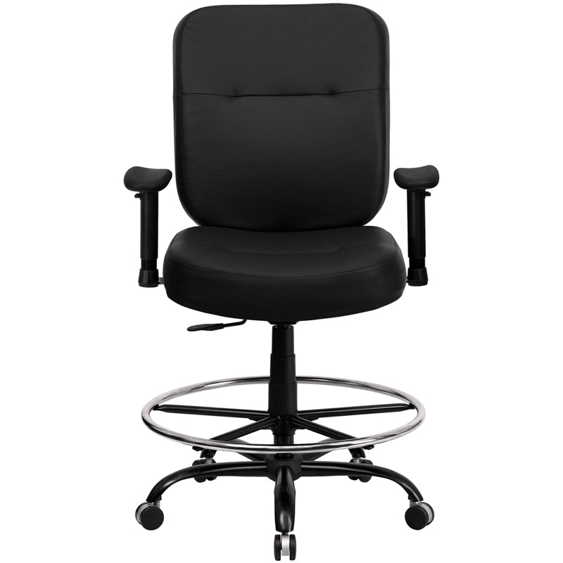 FLASH HERCULES Series Big & Tall 400 lb. Capacity Black Fabric Executive Swivel Ergonomic Office Chair with Rectangular Back - Perfect for Home Office, Gaming, and Heavy-Duty Workspaces