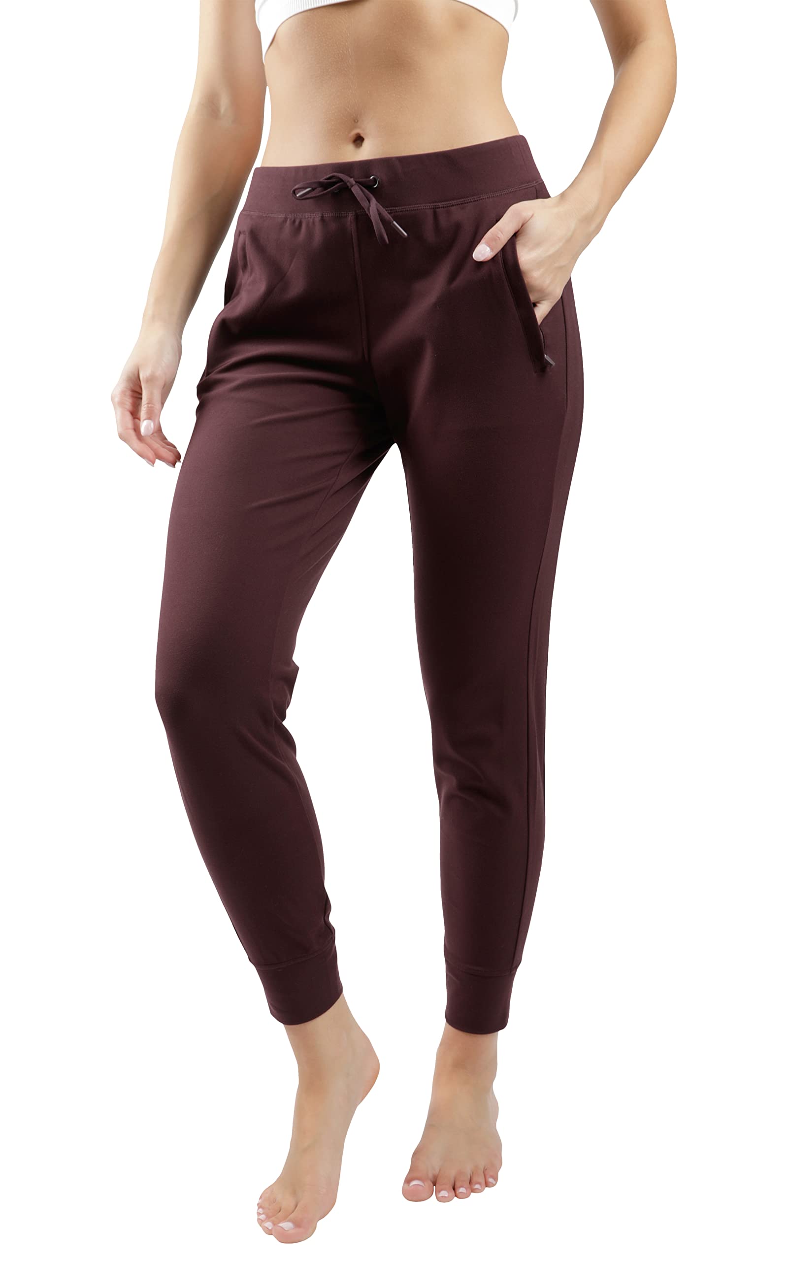 Yogalicious Women's Soft & Lightweight Lux Jogger Lounge Pants with Side Pockets - Perfect for Yoga, Running, Travel & Home Relaxation