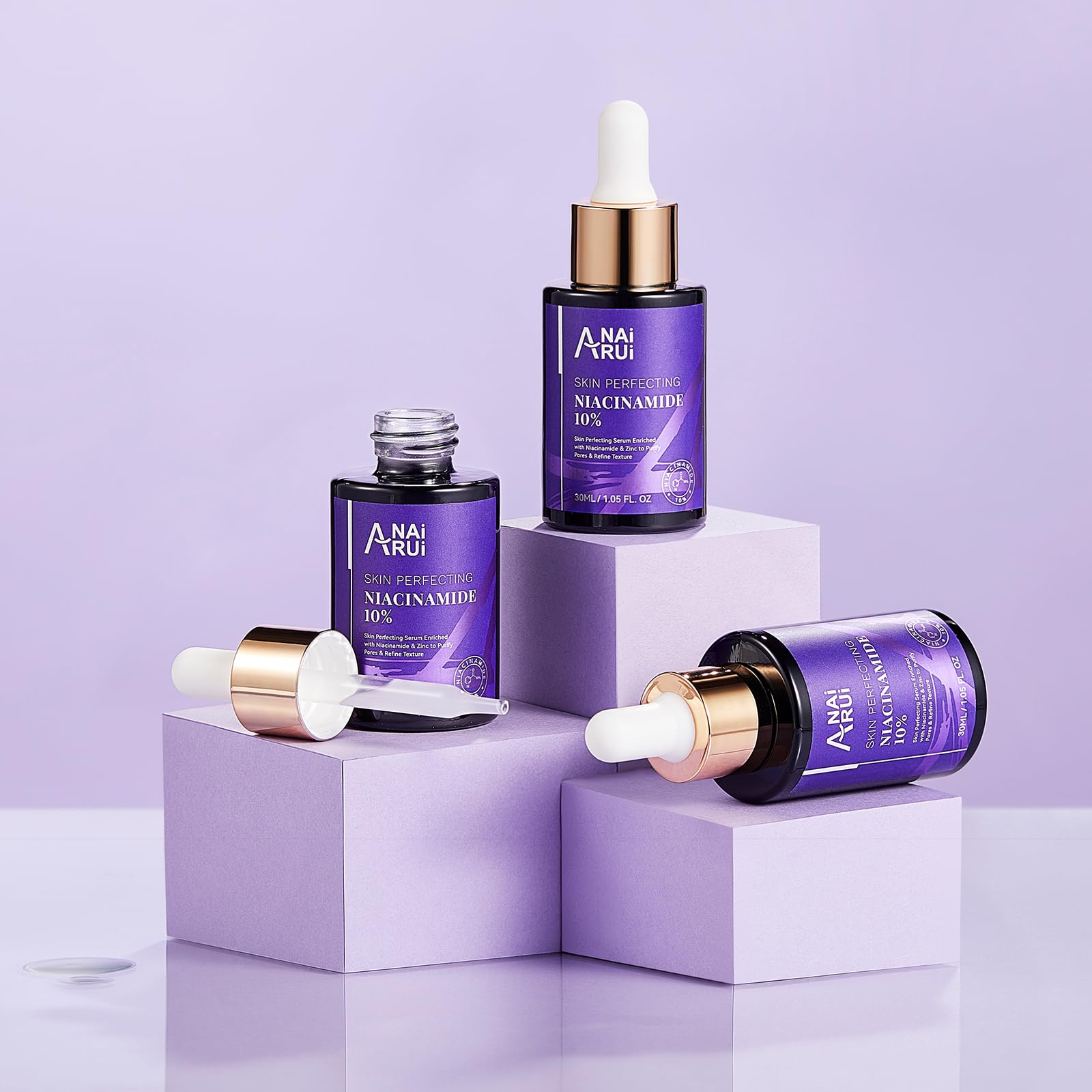 ANAiRUi 10% Niacinamide Face Serum with Vitamin B3, Arbutin & Zinc - Dark Spot Corrector, Blemish & Pore Minimizer, Anti-Aging & Wrinkle Treatment - 30ml - Brighten Skin Tone for Day & Night Use