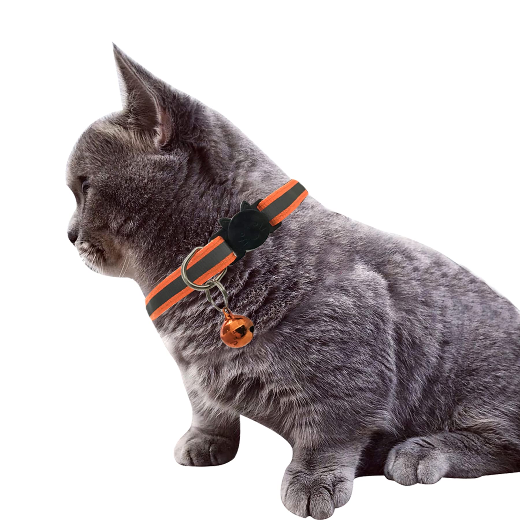 **Breakaway Cat Collars with Bell - Reflective Nylon Pet Collars for Cats & Puppies (2 Pink + 2 Sky Blue) - Safe & Comfortable for Indoor/Outdoor Adventures**