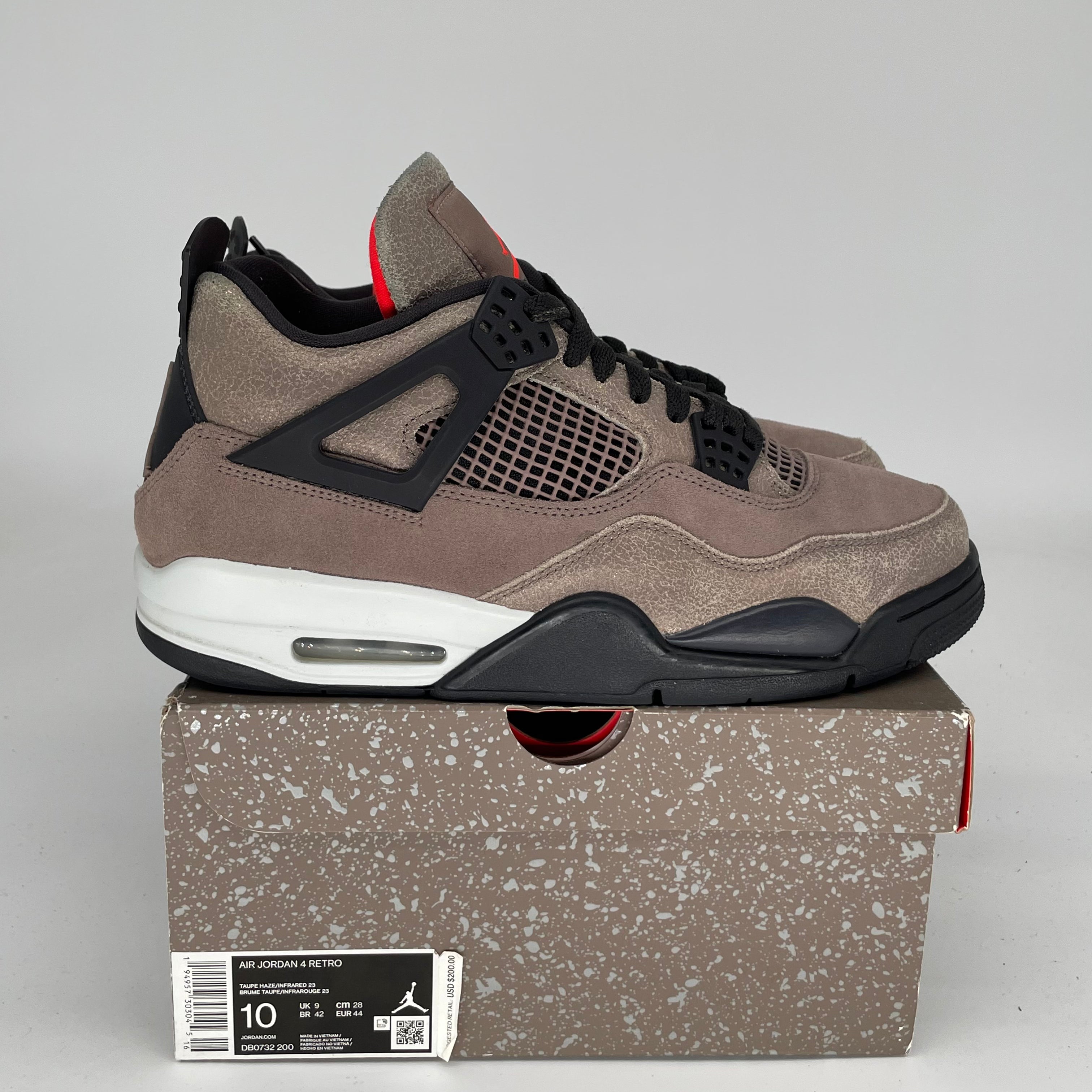 AIR JORDAN 4 TAUPE HAZE Men's Sneakers - Size 10 (DB0732-200) | Retro Basketball Shoes for Men | Perfect for Streetwear, Casual Outfits & Sneaker Collectors