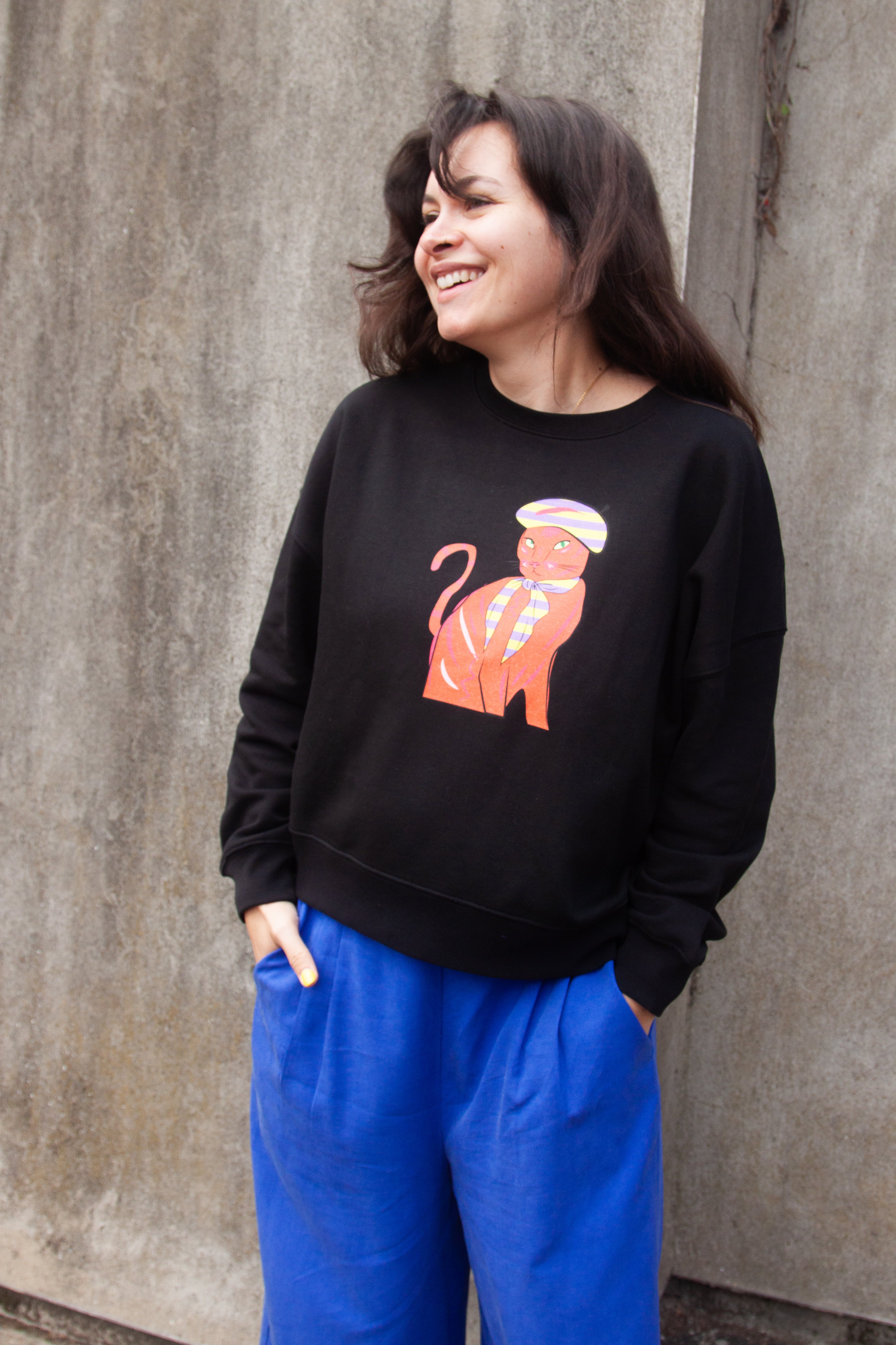 Miss Pompom Sassy Cat Sweatshirt - Cute & Trendy Women's Pullover for Casual Wear, Cat Lovers, and Cozy Outfits - Perfect for Fall Fashion, Lounge Wear, and Weekend Outings