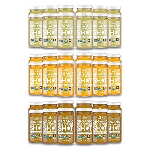 Organic Cold Pressed Apple Cider Vinegar, Turmeric & Ginger Shots - 36 Pack (2 Fl Oz Each) for Immune Support & Digestion | Daily Wellness Boost, Detox Cleanse & Gut Health Supplement