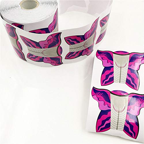 500pcs Pink Butterfly Nail Art Stickers - Self-Adhesive Nail Tips Guide for Acrylic & UV Gel Extensions - Perfect for Manicure, Salon & DIY Nail Art at Home
