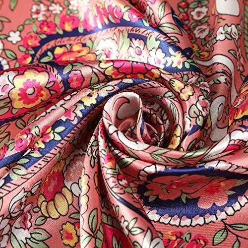 4 Pack Stylish Square Scarves - Fashionable Hair Accessories & Neck Scarves for Women - Perfect for Casual Outfits, Office Wear, and Special Occasions