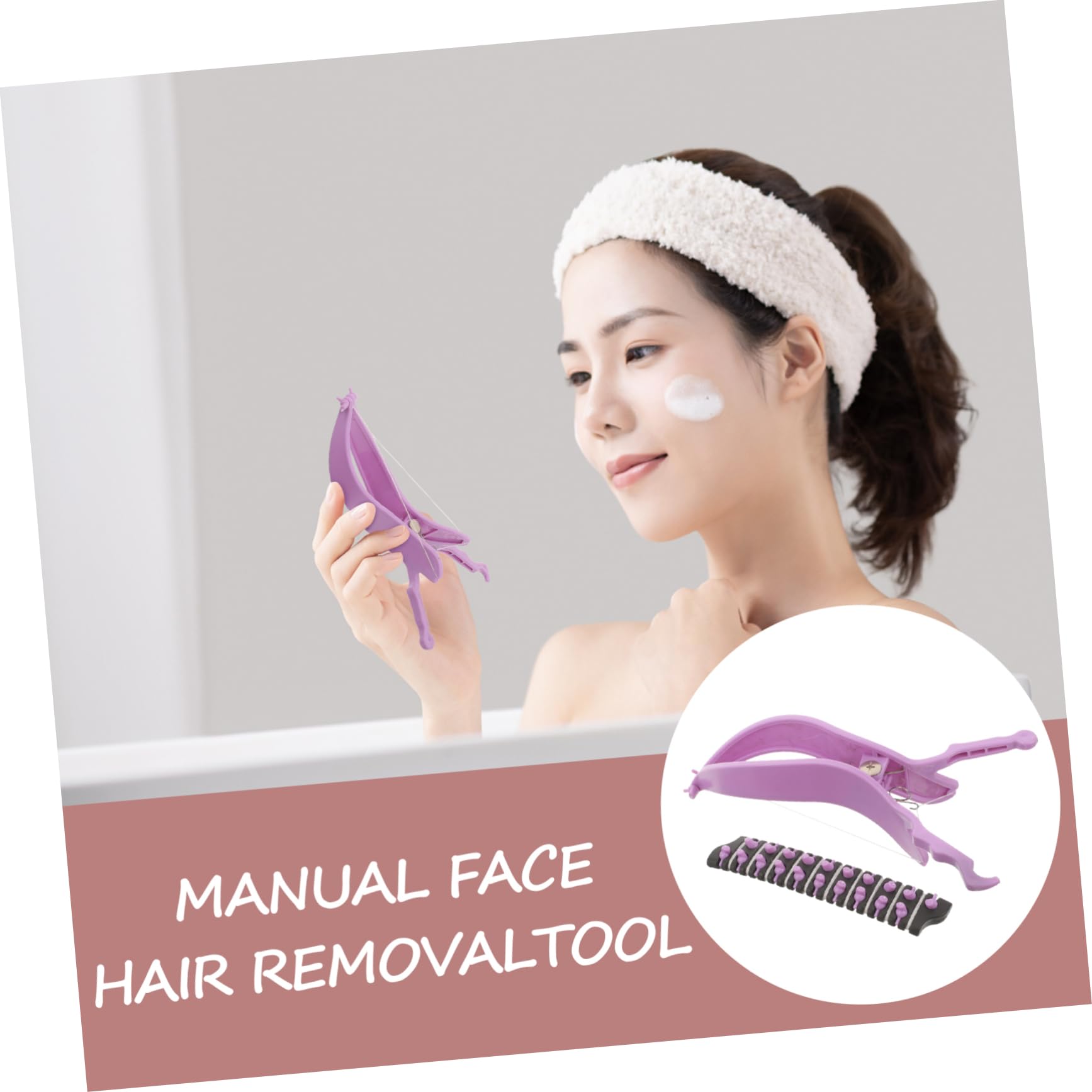 Didiseaon Portable Facial Hair Remover for Women - Handheld Epilator for Face & Chin, Painless Hair Removal Device with Elastomer (Purple) - Perfect for Travel, Home & Salon Use