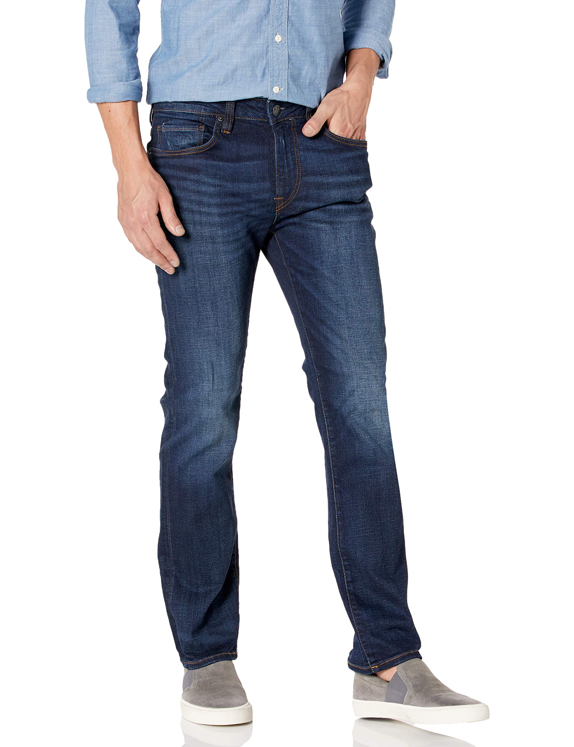 Buffalo David Bitton Men's Straight Six Jeans - Classic Fit Denim Pants for Casual Wear & Everyday Comfort