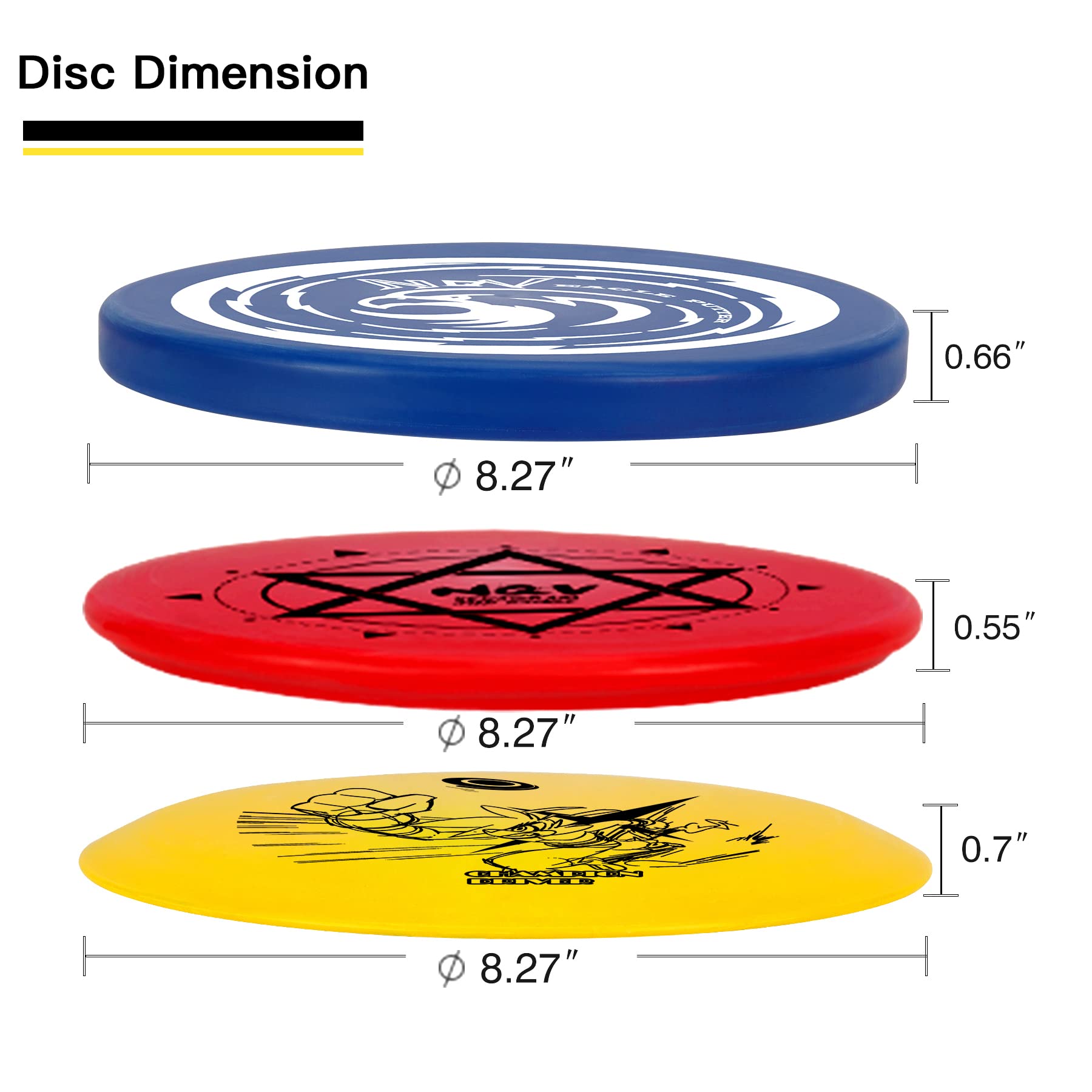 Premium Disc Golf Starter Set - 6 Pack with Driver, Mid-Range & Putter Discs + Carrying Bag | Perfect for Beginners & Outdoor Backyard Practice (Black, Medium) | Great for Parks, Camping & Recreational Sports