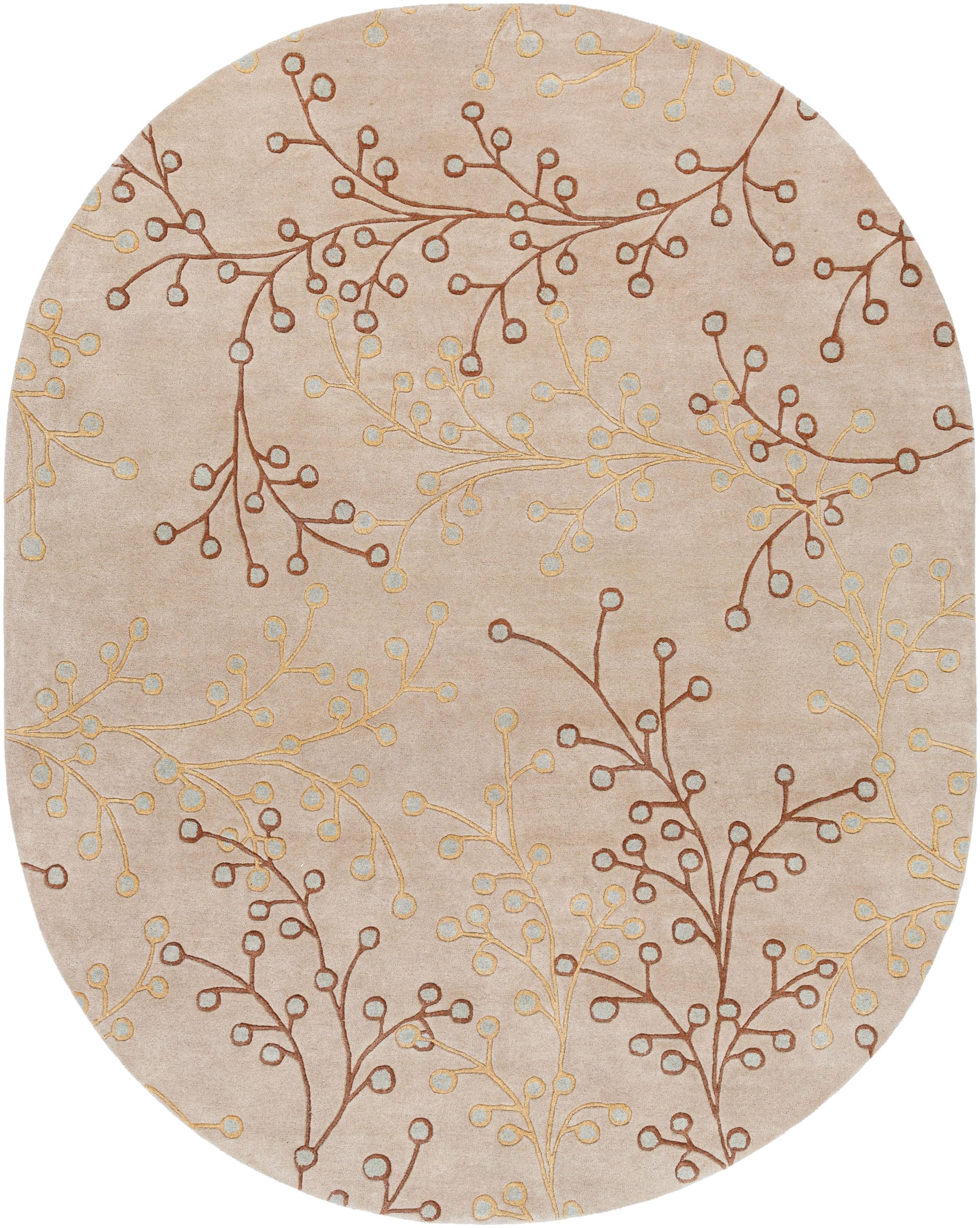 Mark&Day 6x9 Oval Wool Rug - Le Havre Cottage Taupe Beige Area Carpet for Living Room, Bedroom, Kitchen | Soft & Durable Home Decor | Perfect for Cozy Spaces & High-Traffic Areas (6' x 9' Oval)