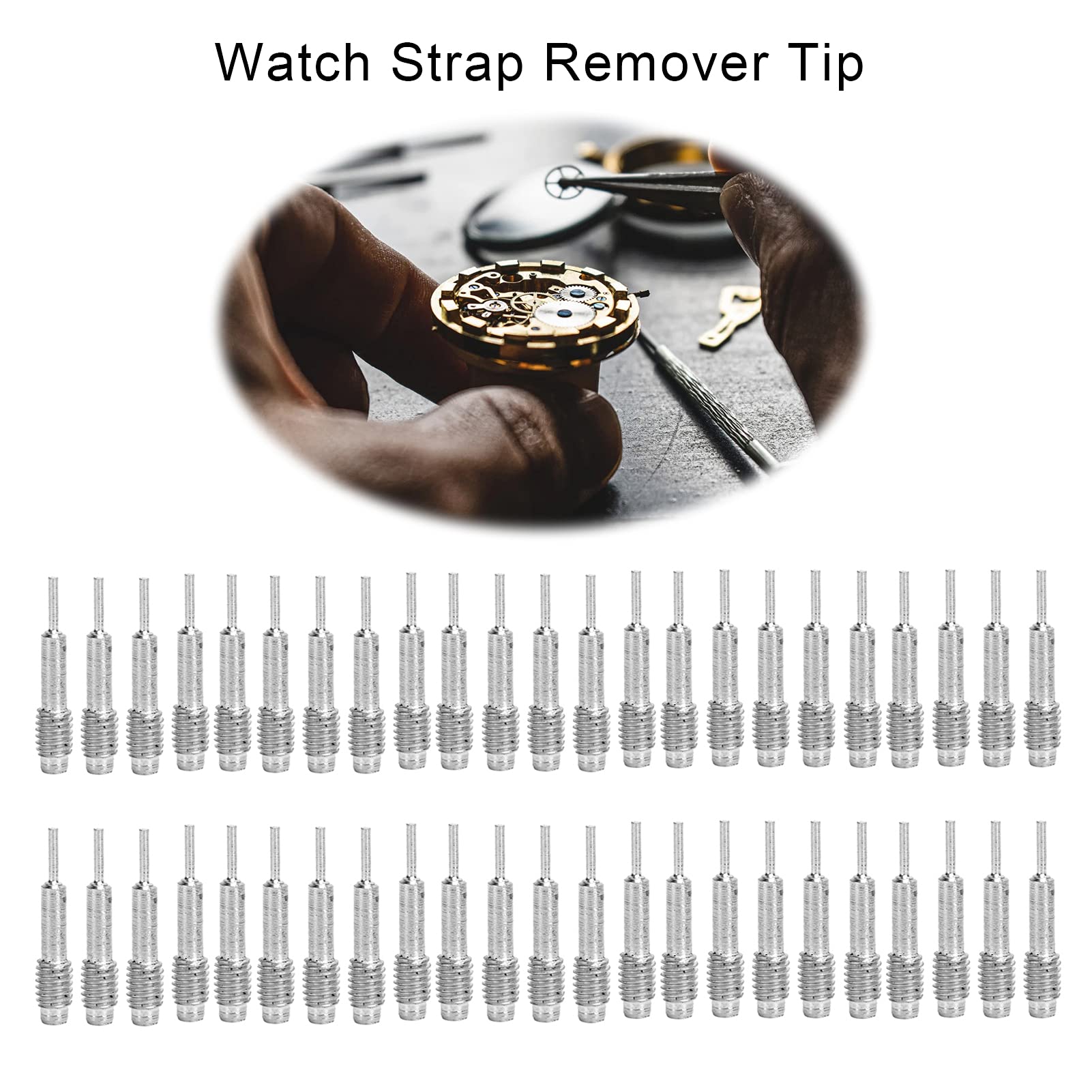 50 Pcs Watch Repair Tool Kit - Replacement Watch Band Link Remover Pins & Spare Tips - Professional Watch Repair Accessories for Watchmakers & DIY Enthusiasts - Perfect for Watch Band Adjustment, Battery Replacement & Maintenance