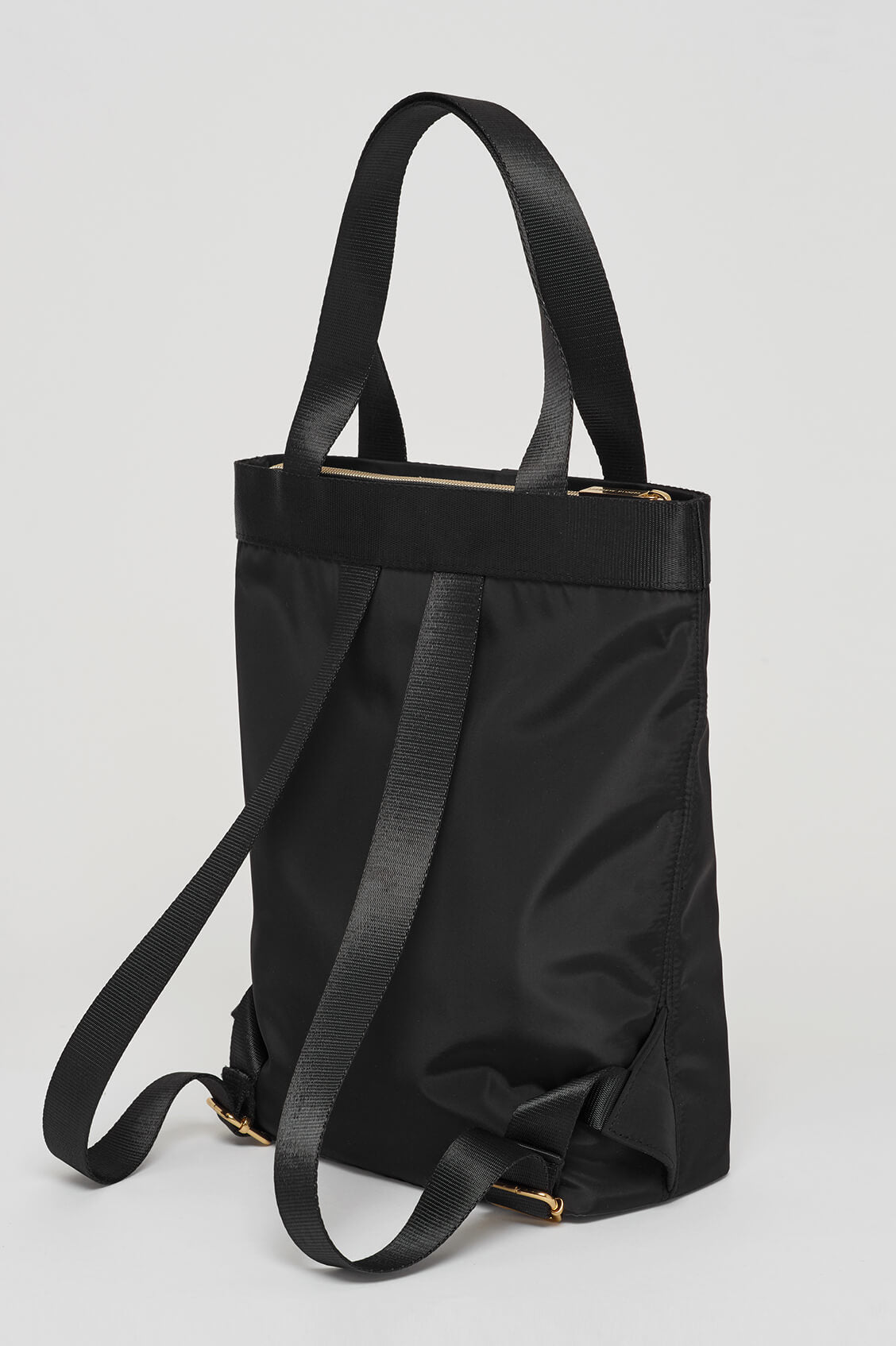 Black Kirby Nylon Tote Backpack with Gold Charm EBP3925 - Stylish Waterproof Travel Bag for Women, School, Work & Shopping