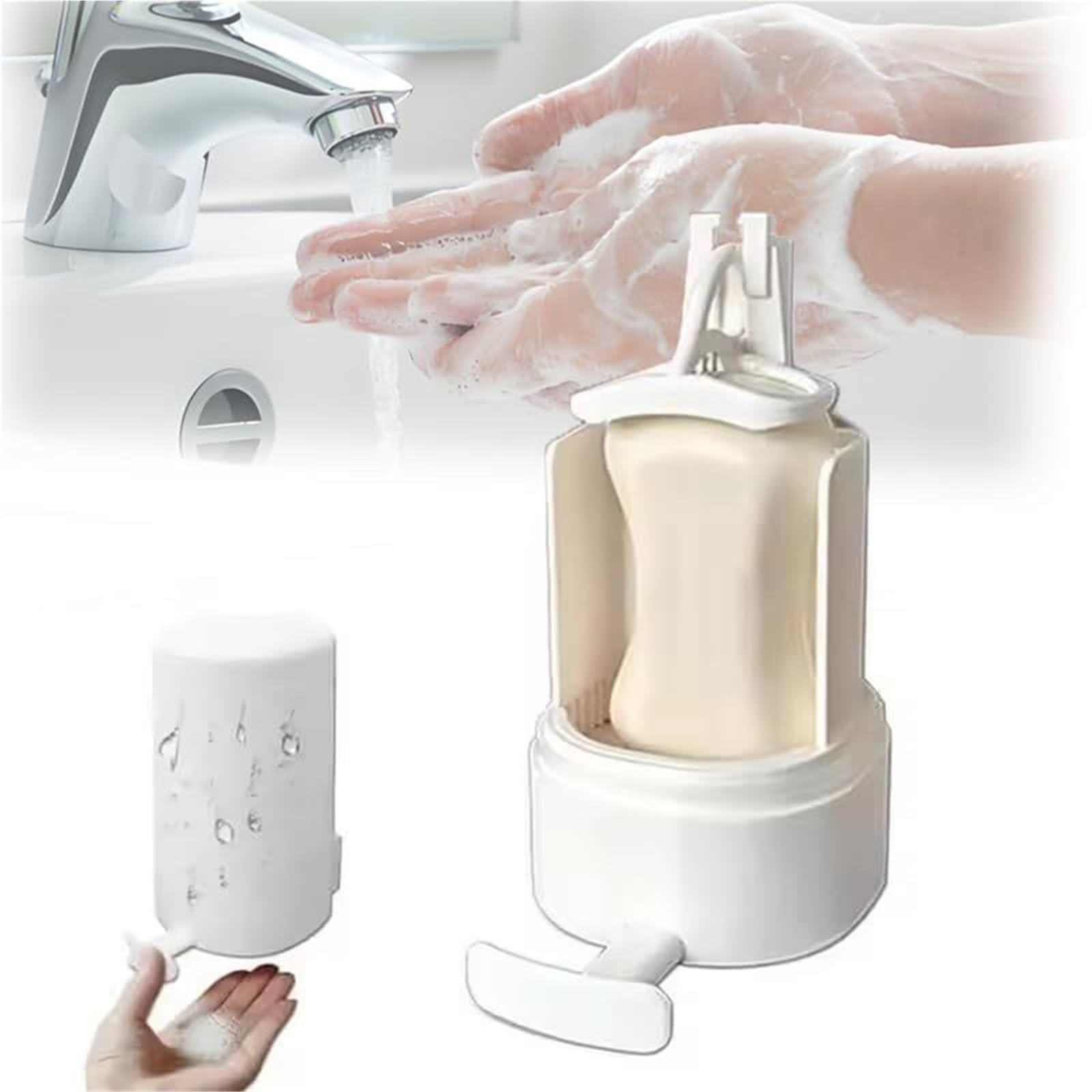 2025 Upgraded Wall Mounted Soap Grinder Pro - Waterproof No Drilling Leakproof Bar Soap Shaver Dispenser (2 Pack) for Bathroom, Kitchen & Travel - Creative Soap Grinding Box for Hotels, Camping & Home Use