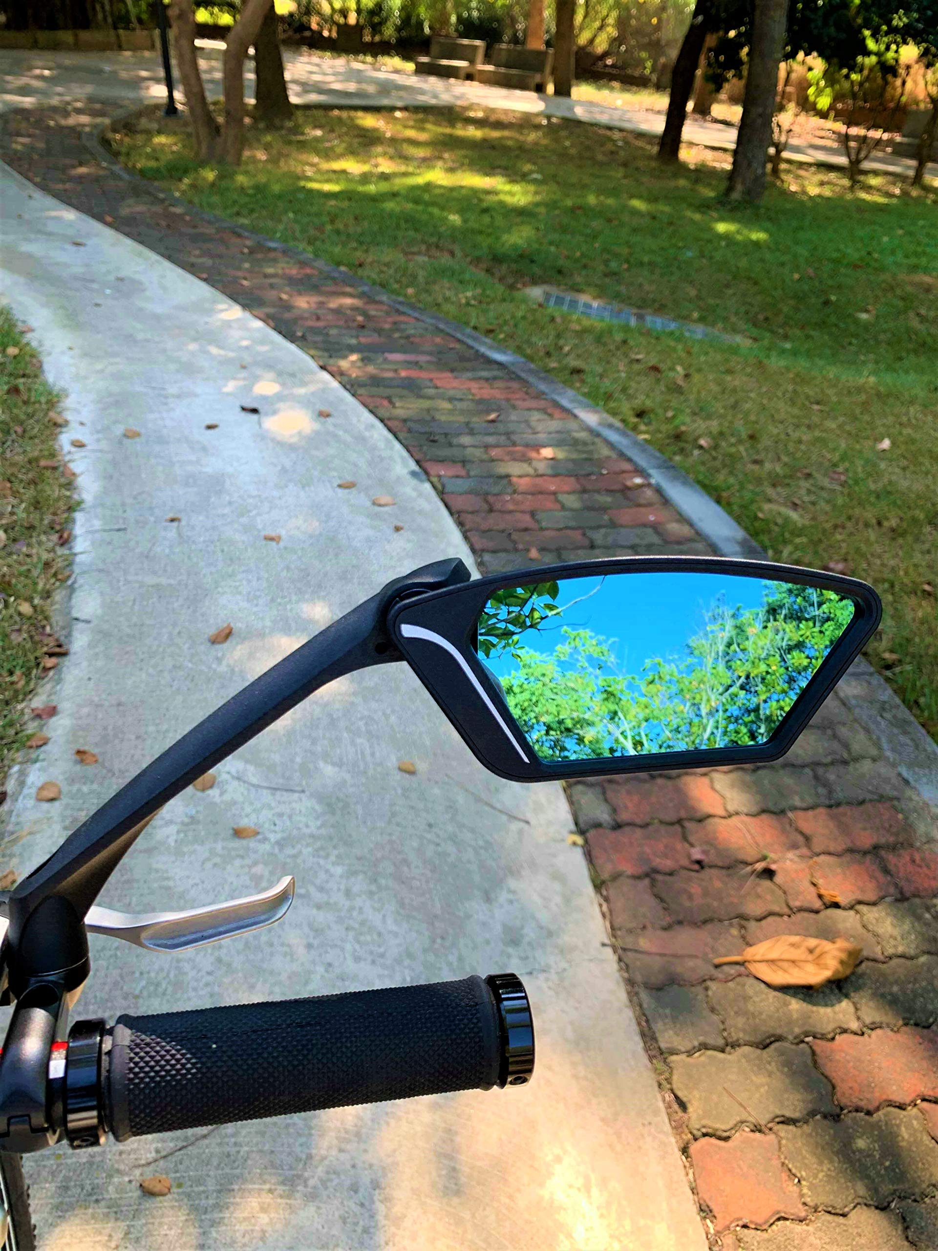 MEACHOW Scratch-Resistant Glass Bike Mirror - Rotatable Handlebar Rearview Mirror for Safe Cycling (ME-010) | Perfect for Road Bikes, Mountain Bikes & Commuting