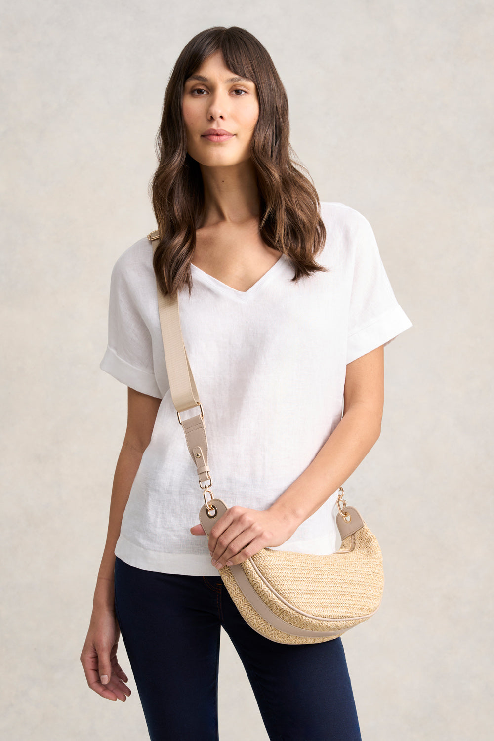 Handmade Crescent Crochet Shoulder Bag - Natural Cotton Boho Purse for Women | Perfect for Beach, Festival, and Everyday Use