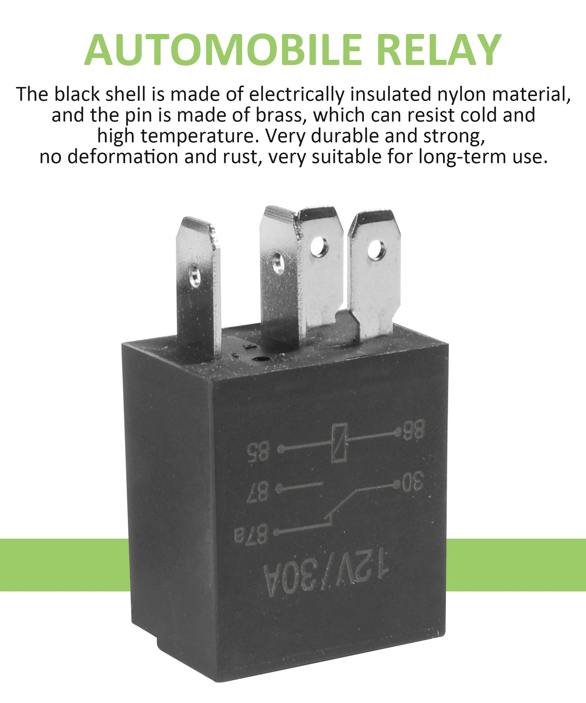 RACOONA 12V 30A Waterproof Car Relay - Heavy Duty 4 Pin Automotive Relay for Tail Lights & Engine Compartment