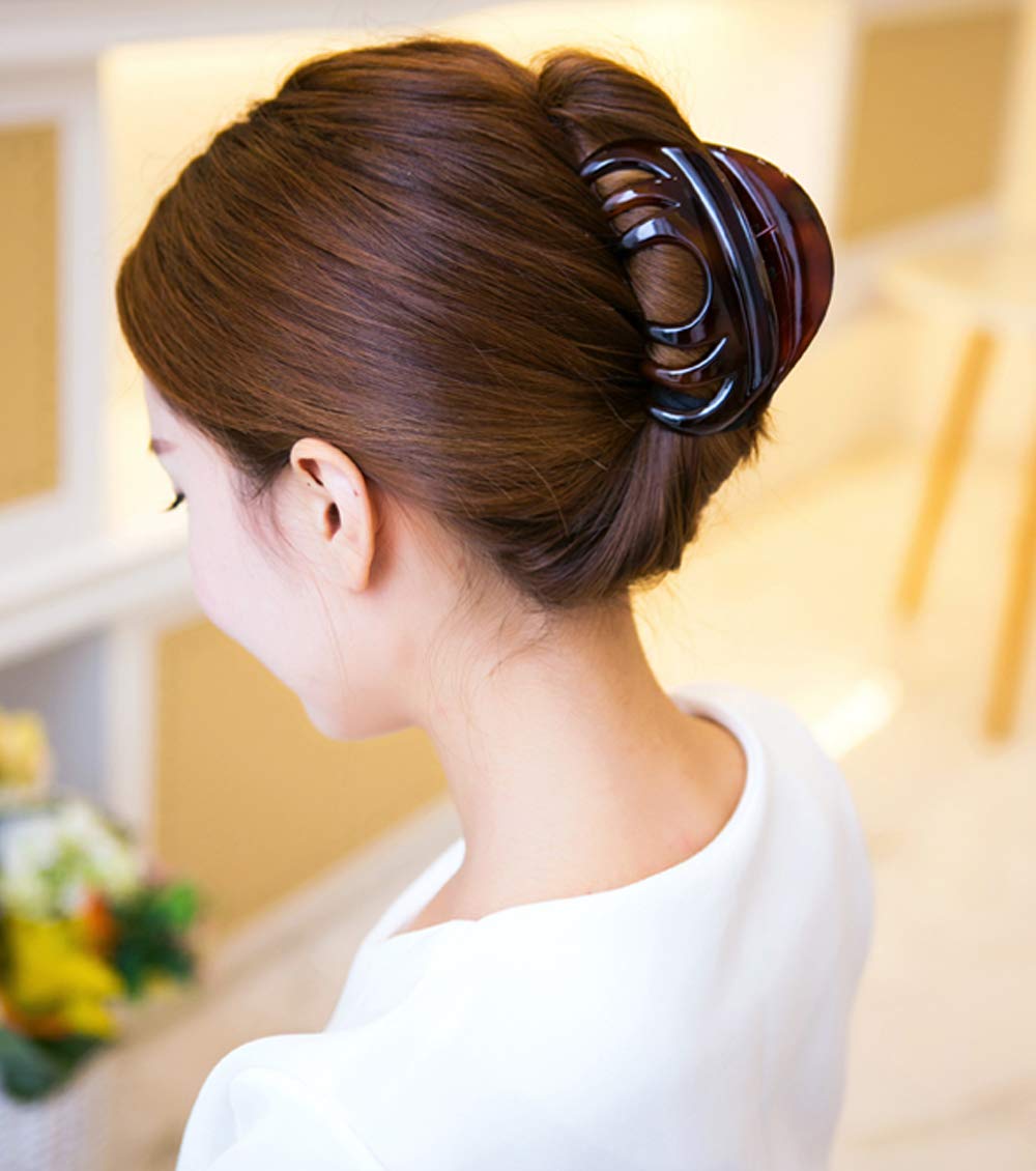 Large Hair Claw Clips for Women - 2 Pack Jumbo Non-Slip Hair Clips for Thick, Thin & Long Hair - Strong Hold Ponytail Holder & Hair Grip Barrette Accessories - Perfect for Workouts, Office & Everyday Styling