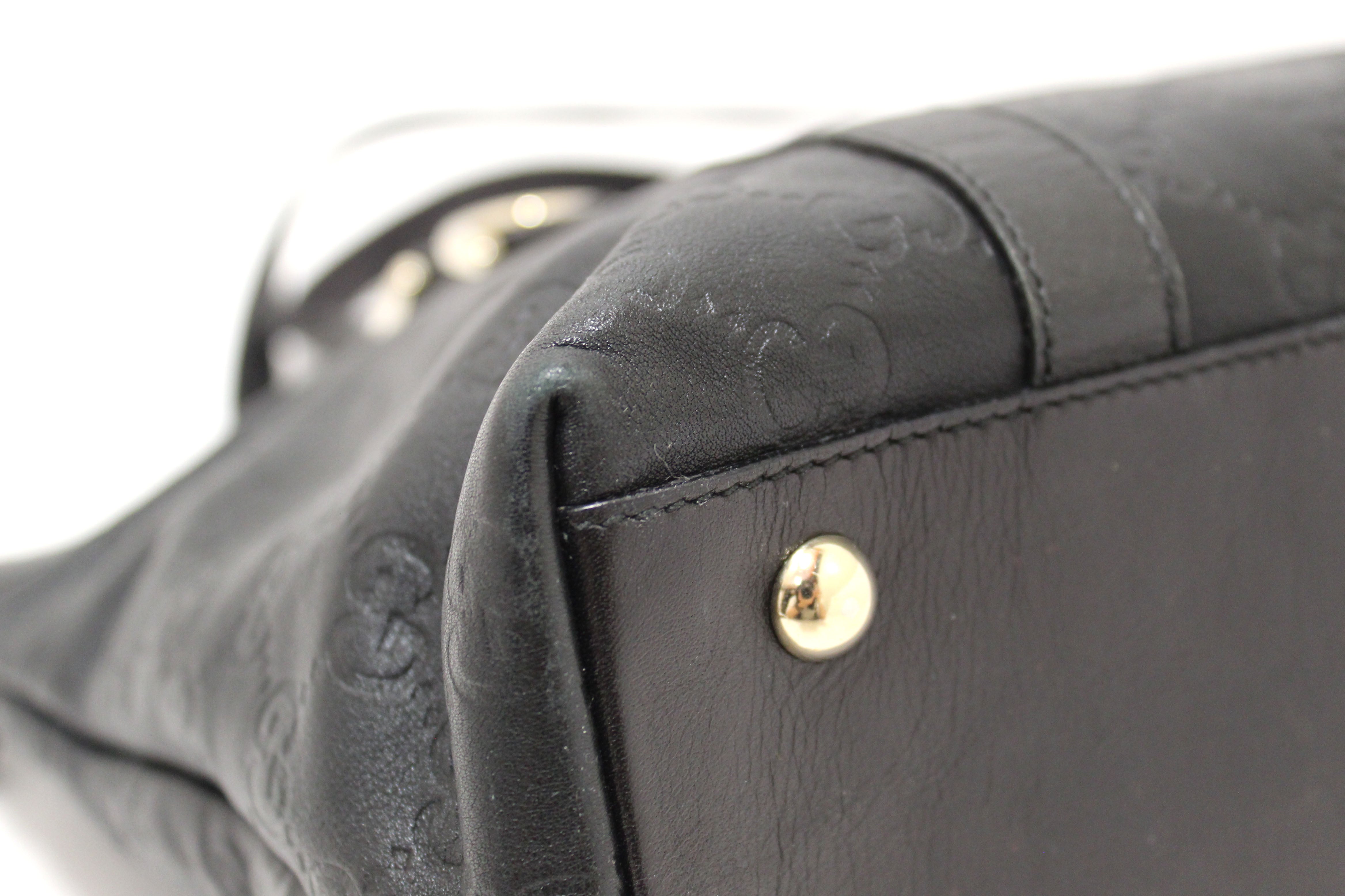 Authentic Gucci GG Guccissima Leather Abbey Shoulder Tote Bag for Women - Black Luxury Handbag for Work, Travel & Everyday Use