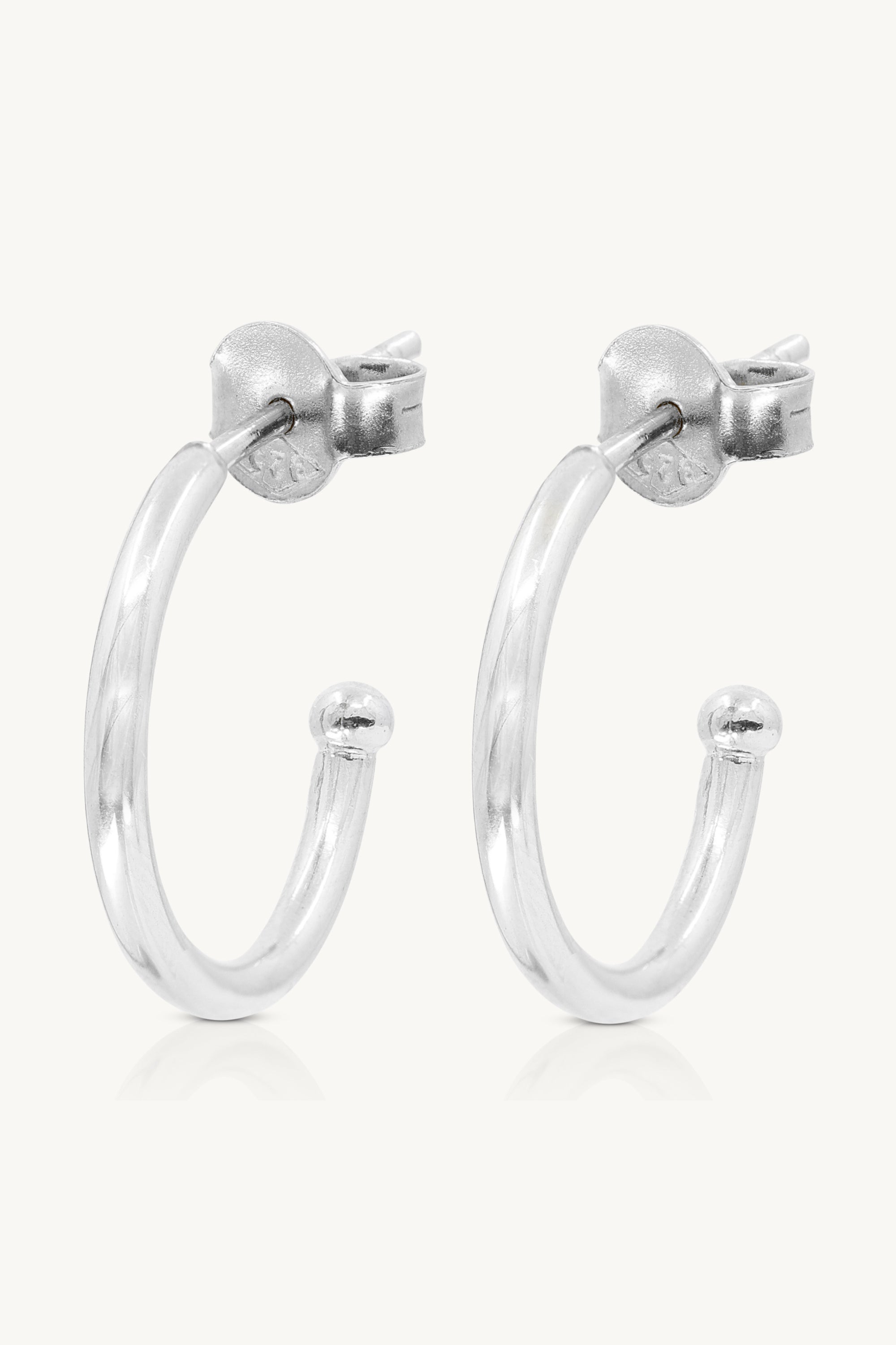 Polished Silver Hoop Earrings for Women - Large Size 14mm - Perfect for Parties, Weddings & Everyday Wear
