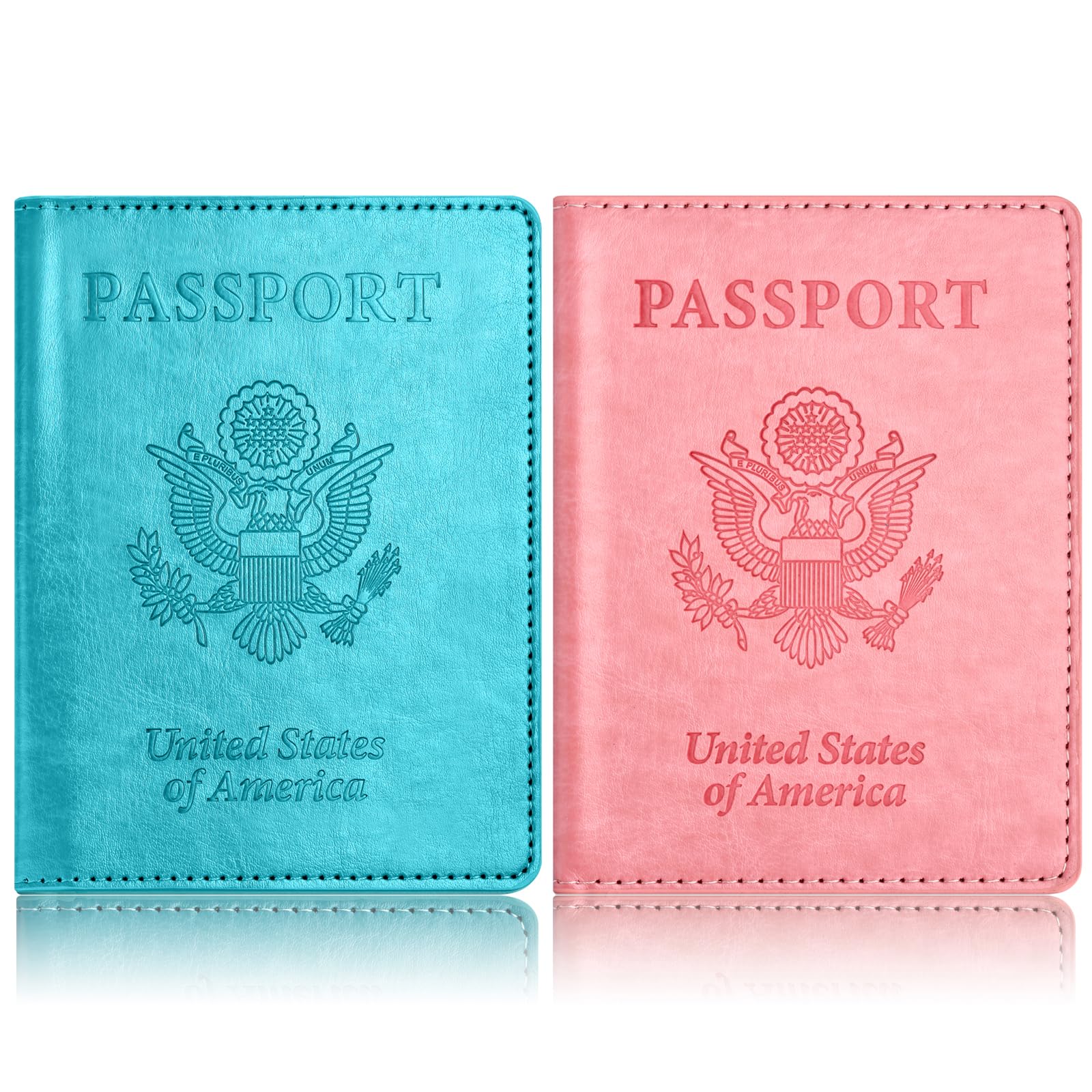 Eoehro 2-Pack RFID Blocking Passport Holder Wallet - Leather Travel Document Organizer for Women & Men | Perfect for International Flights, Vacations & Business Trips
