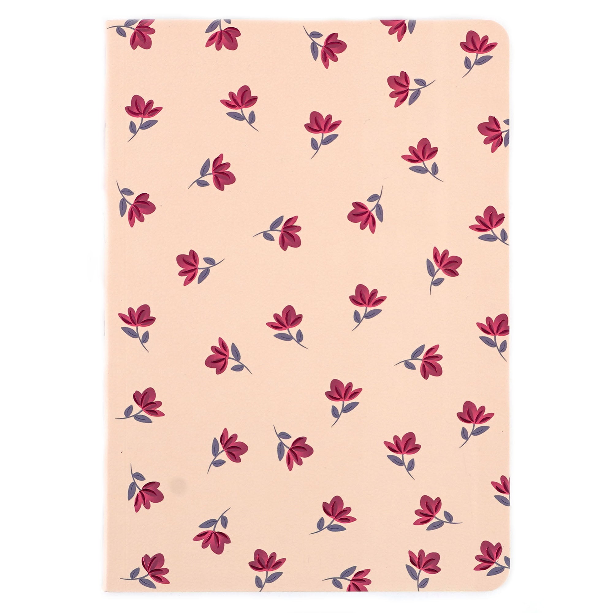 140-Sheet Perfect Bound Notebook with Embossed Cover & Hot Stamp - Ditsy Rose Floral Design, 7x10 Inches, Premium Writing Journal for School, Office & Creative Note Taking
