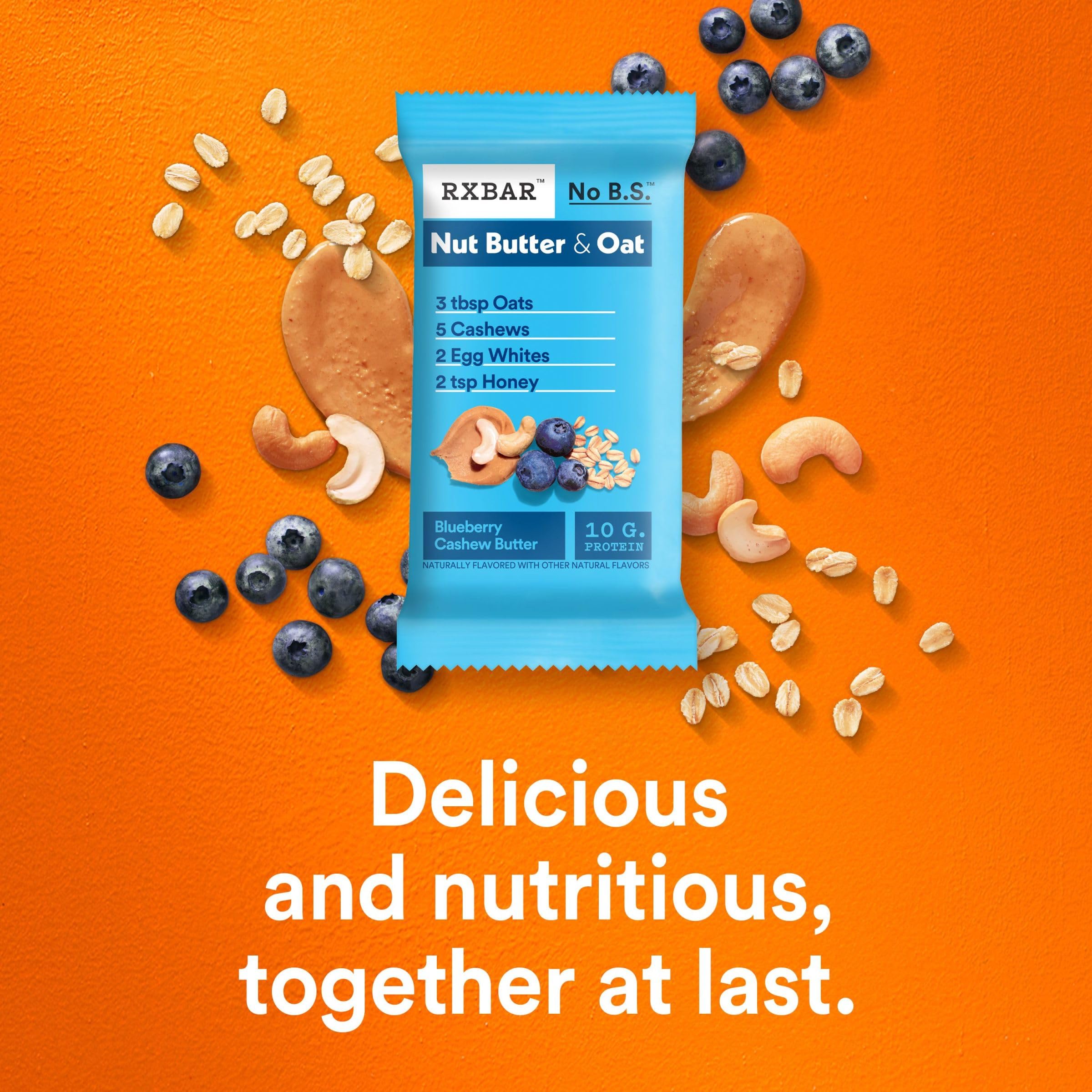 RXBAR Protein Bars - Blueberry Cashew Butter, 12 Pack for Workout & Snacking