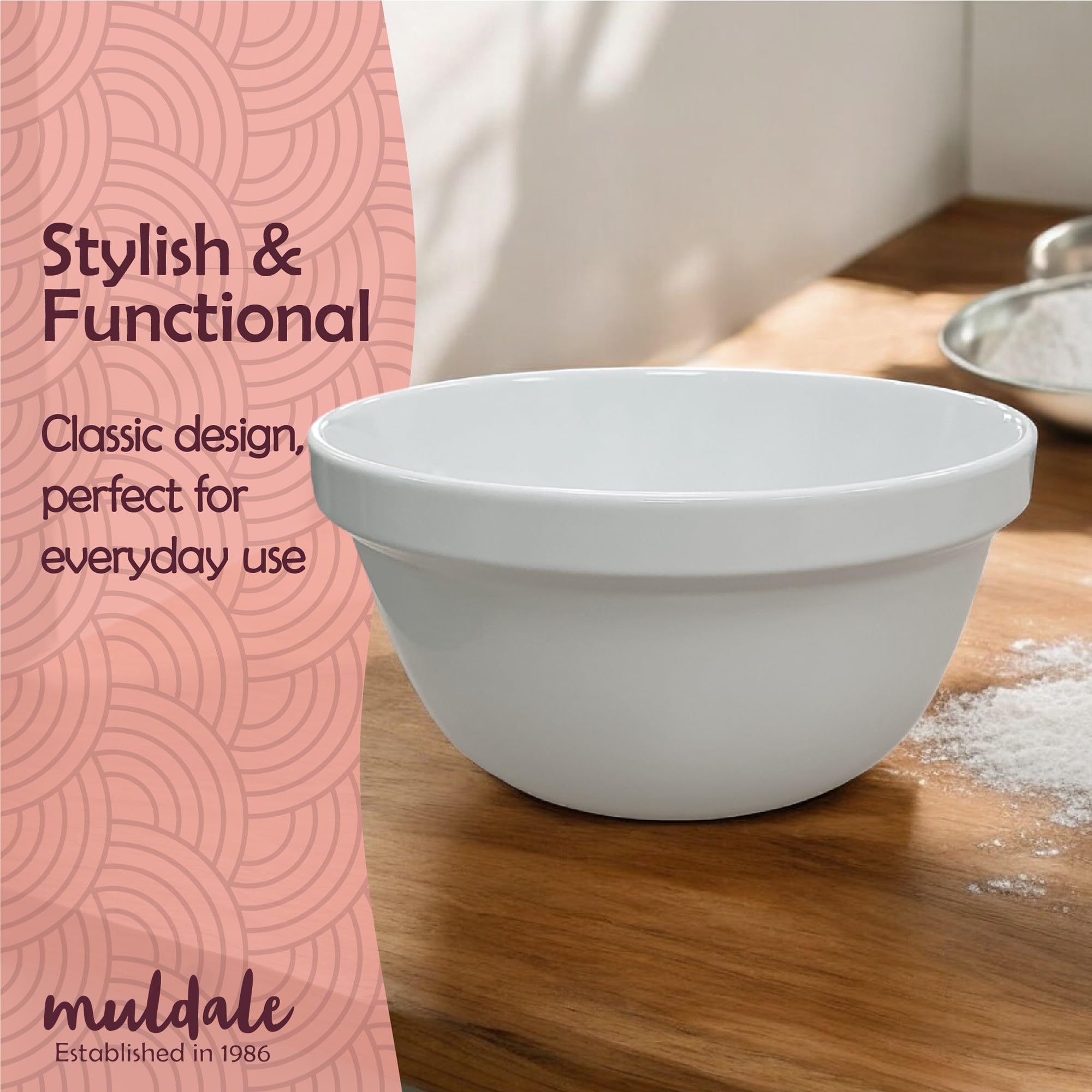 Premium 1.6qt Ceramic Pudding Bowl for Steaming - Oven-Safe White Porcelain Pudding Mold (8