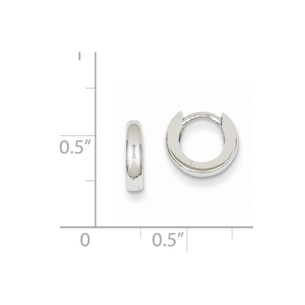 14K White Gold Polished Hinged Hoop Earrings for Women - 2mm Thin Dainty Everyday Hoops - Perfect for Work, Date Night & Special Occasions