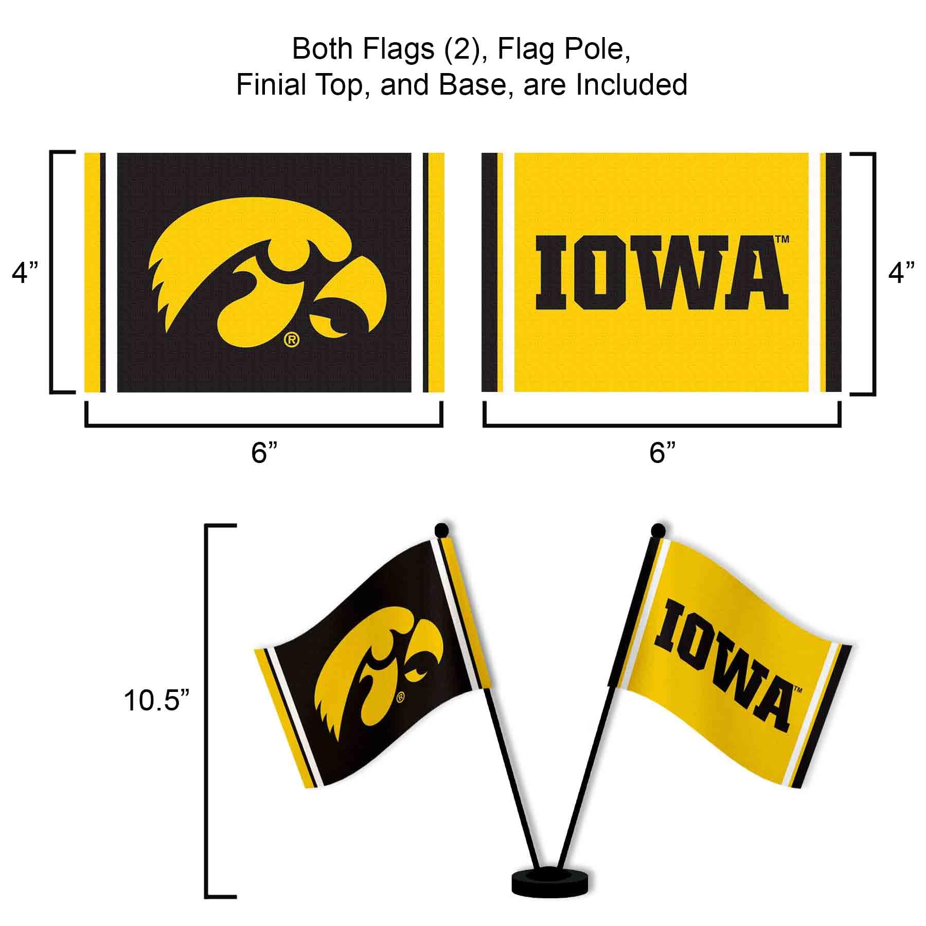 WinCraft Iowa Hawkeyes Desk & Tabletop Flags - Perfect for Game Day, Office Decor, and Tailgating Parties