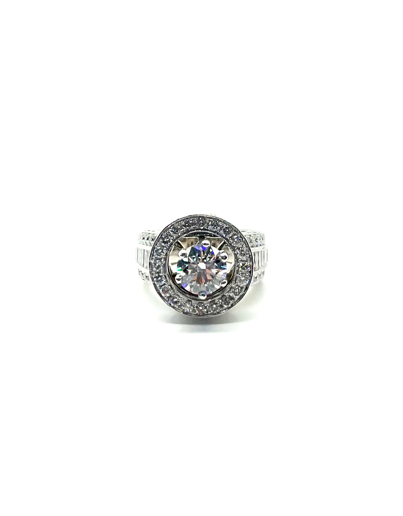 4.50ctw Lab-Created & Natural Diamond Halo Etched Ring - Elegant Wedding Band & Anniversary Gift for Women