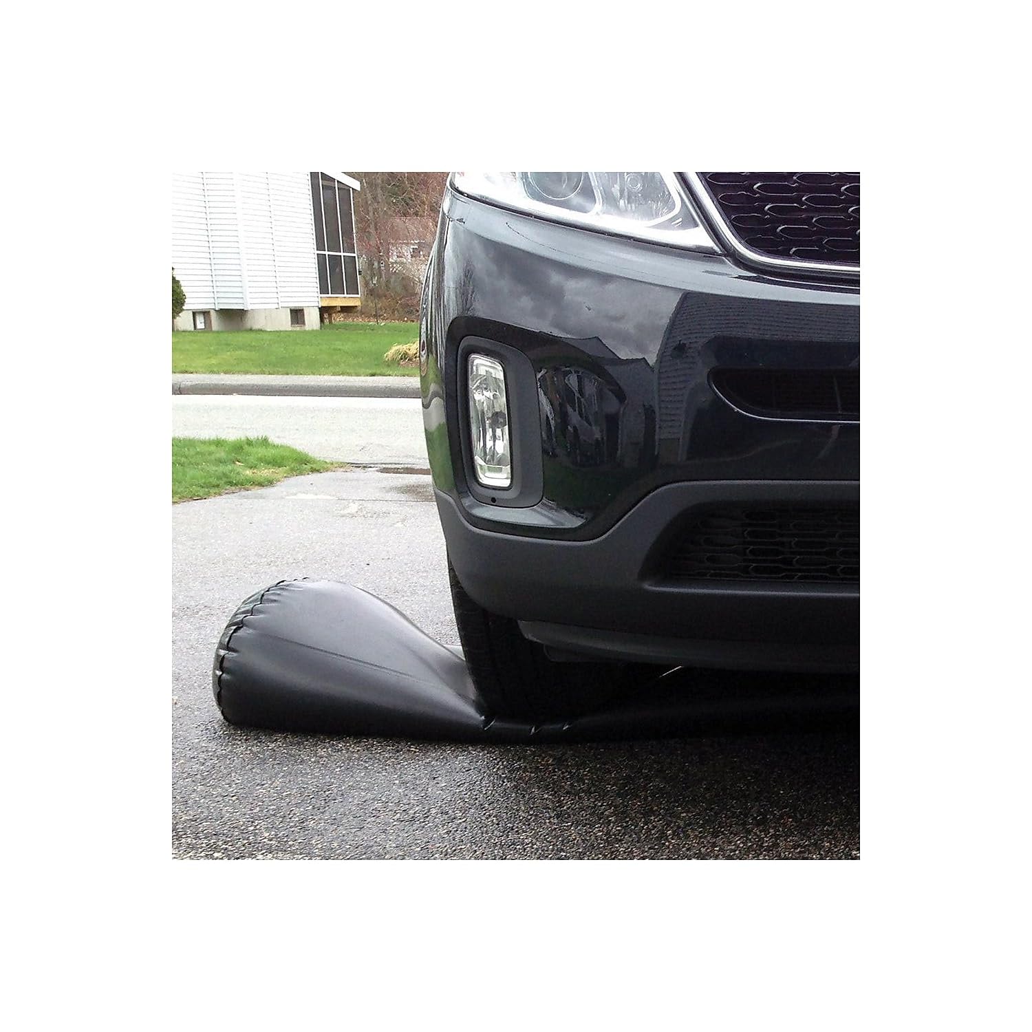 Quick Dam Water Filled Flood Barrier - 10in High x 20ft Long Water Curb for Flood Protection (1-Pack) - Perfect for Basements, Driveways & Emergency Flood Control