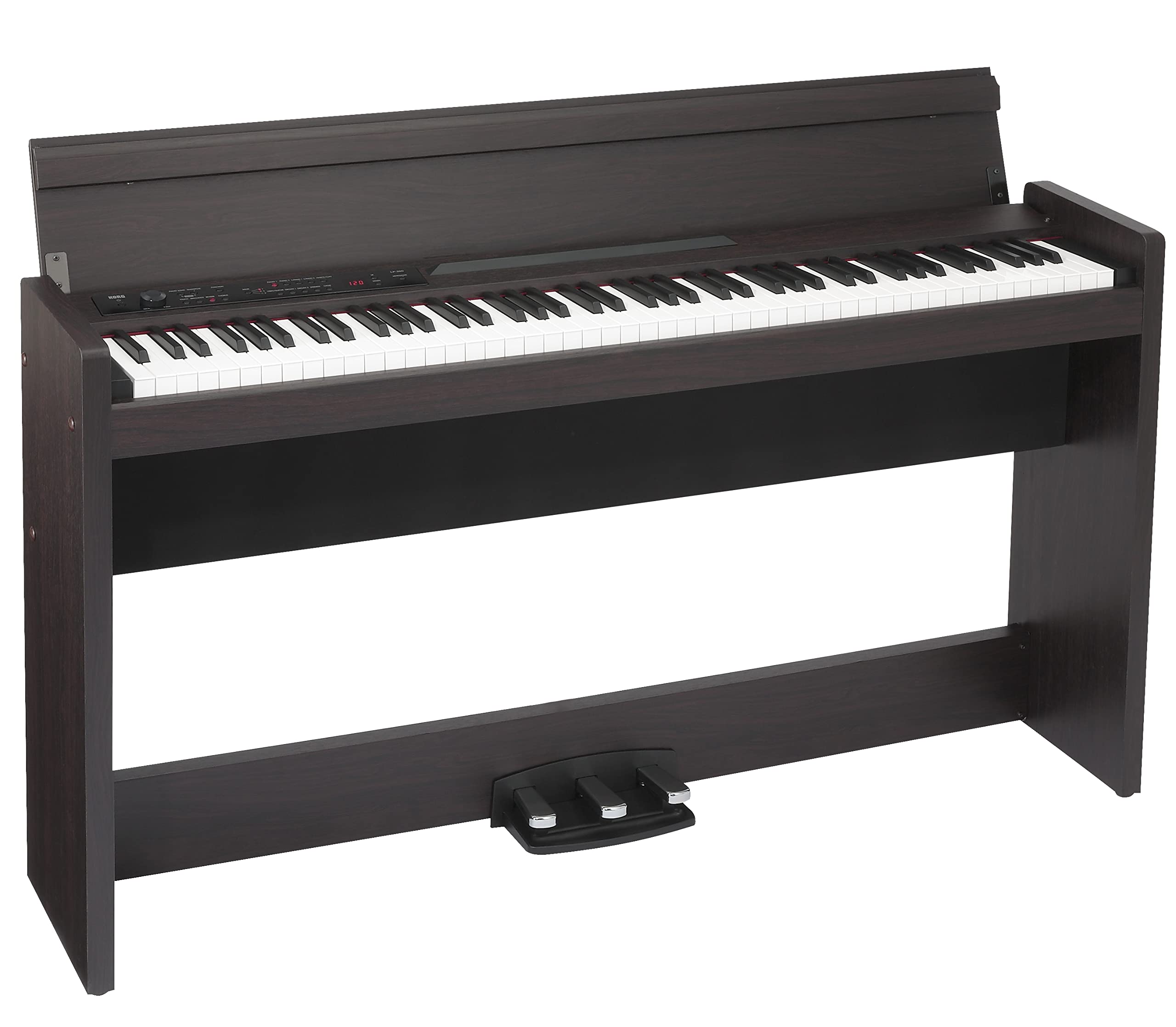 KORG LP-380U Digital Piano - 88 Key Fully Weighted Keyboard with Built-in Speakers, Furniture Stand & 3-Pedal Unit - Compact Home Piano for Beginners & Professionals (LP-380-RW-U) - Perfect for Home Studios, Music Lessons & Small Spaces