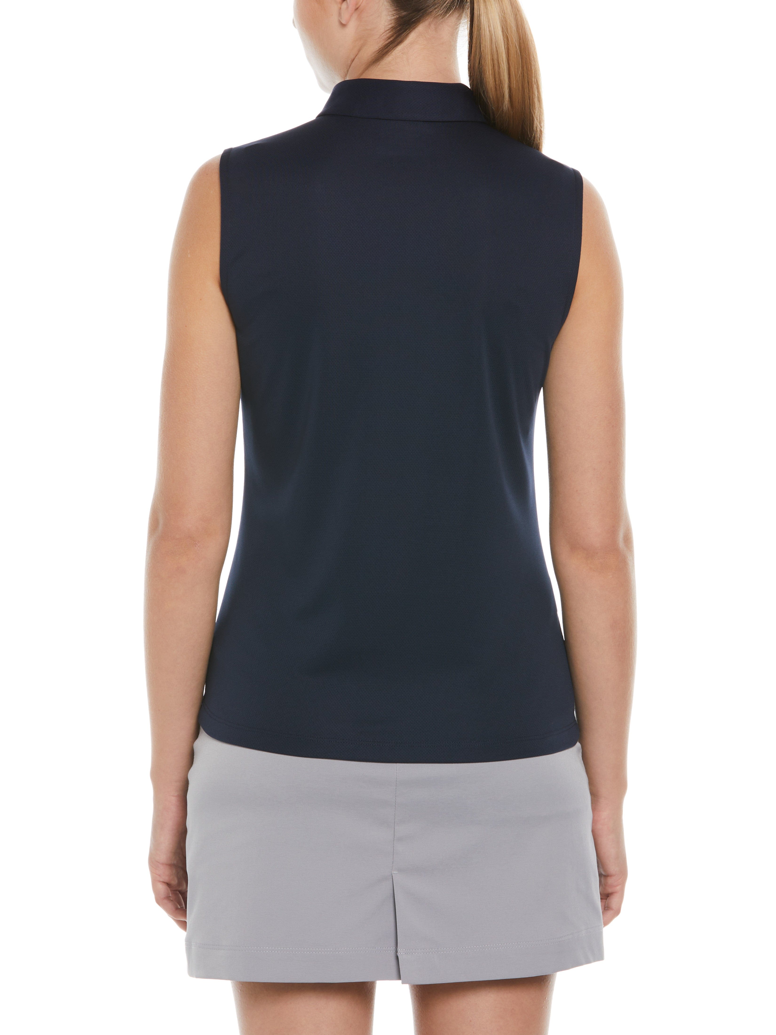 Breathable Women's AirFlux™ Sleeveless Golf Polo Shirt - Moisture-Wicking & UV Protection for Summer Golf & Outdoor Sports