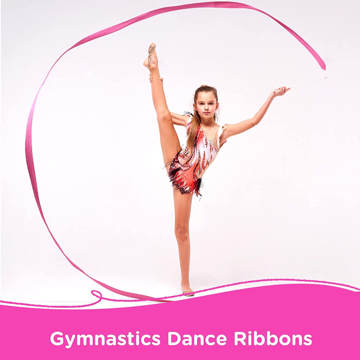 12PCS Light Pink Dance Ribbons - Kids Ballet Ribbon Wands for Gymnastics, Princess Birthday Party Favors & Ballerina Decorations | Perfect for Dance Performances, Birthday Celebrations & Themed Events