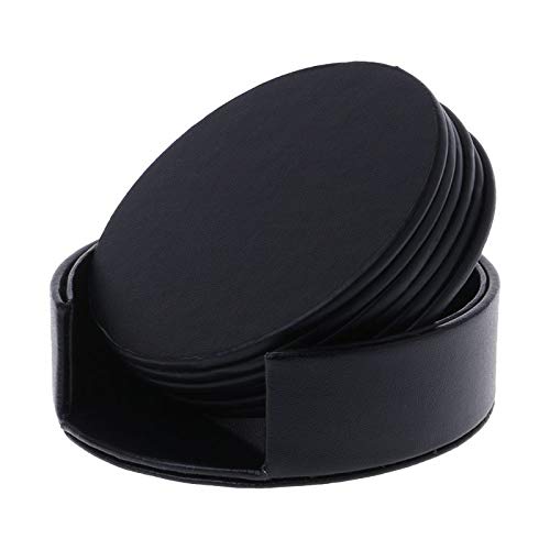 Premium Leather Coasters Set of 6 - Heat-Resistant Drink Mats for Coffee Tables & Dining