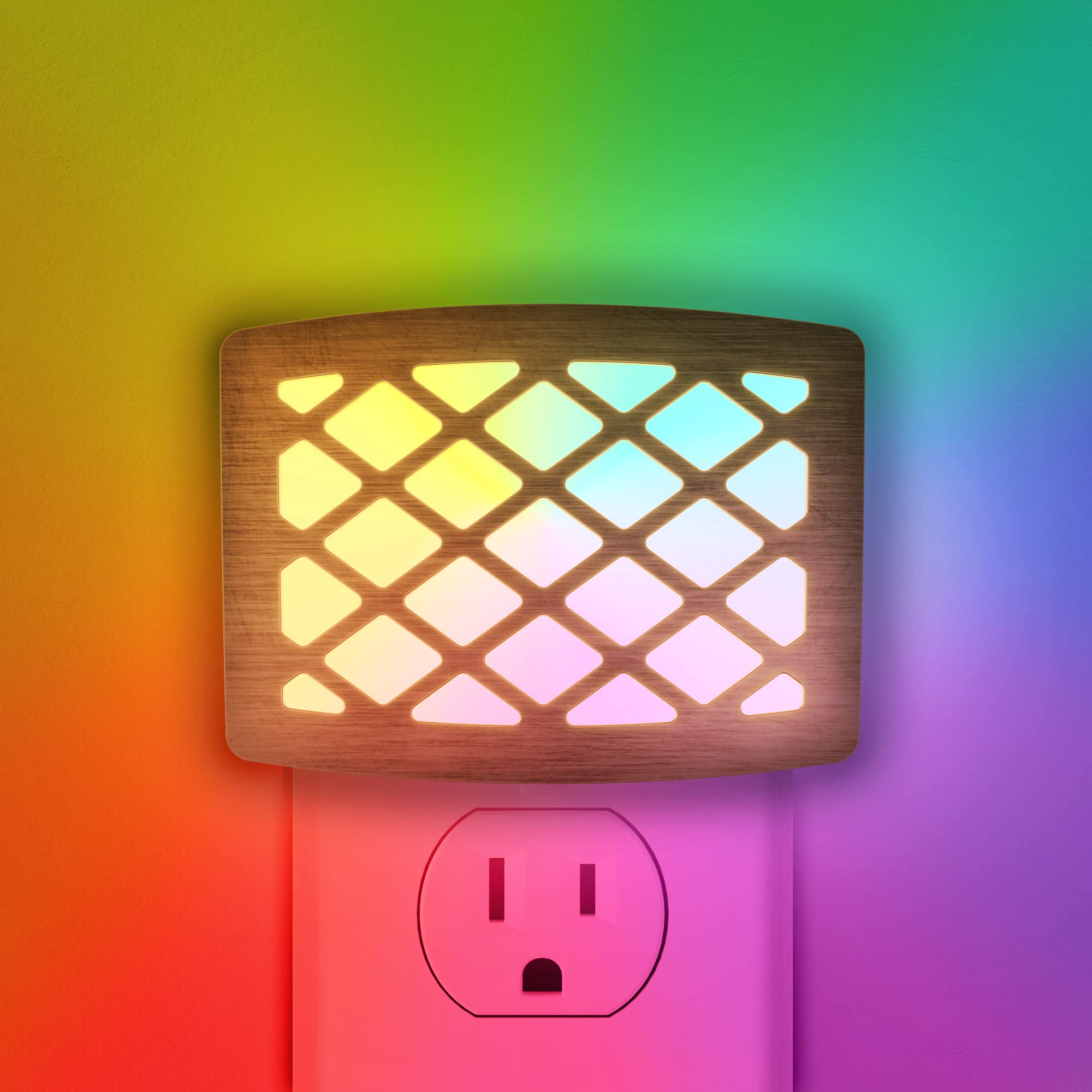 2 Pack Baby Night Light with 8-Color RGB & Dusk to Dawn Sensor - Plug in Wall Night Lights for Kids Room, Nursery, Bedroom | Soft Glow Color Changing Night Light for Sleep, Feeding, Diaper Changes & Nighttime Comfort (Brushed Nickel)