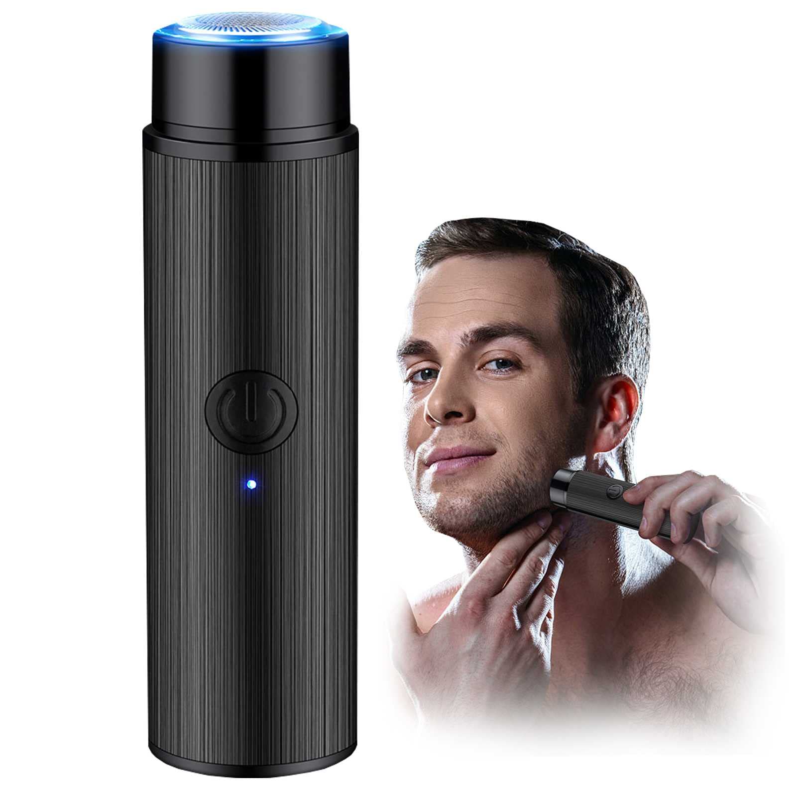 HHYGR Men's Portable Electric Shaver & Beard Trimmer - 6 Sharp Blades, Fast Charging, Wet/Dry Use - Perfect for Travel, Gym & Daily Grooming