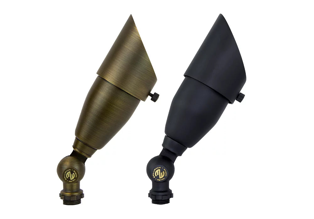 Premium Black Diamond MR16 Low Voltage Brass Spotlight - Outdoor Landscape Lighting for Gardens, Pathways, and Patios