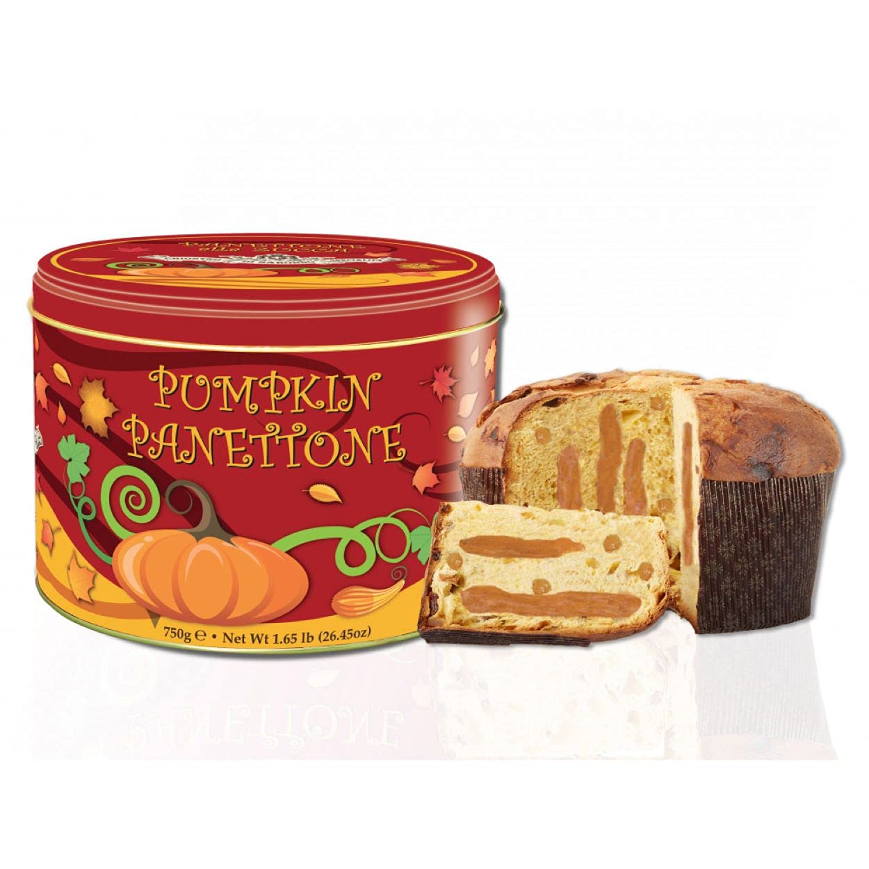 Authentic Italian Chiostro di Saronno Panettone with Sweet Pumpkin Spice Cream Filling | Holiday Gift Tin | Perfect for Christmas Desserts & Gourmet Breakfast