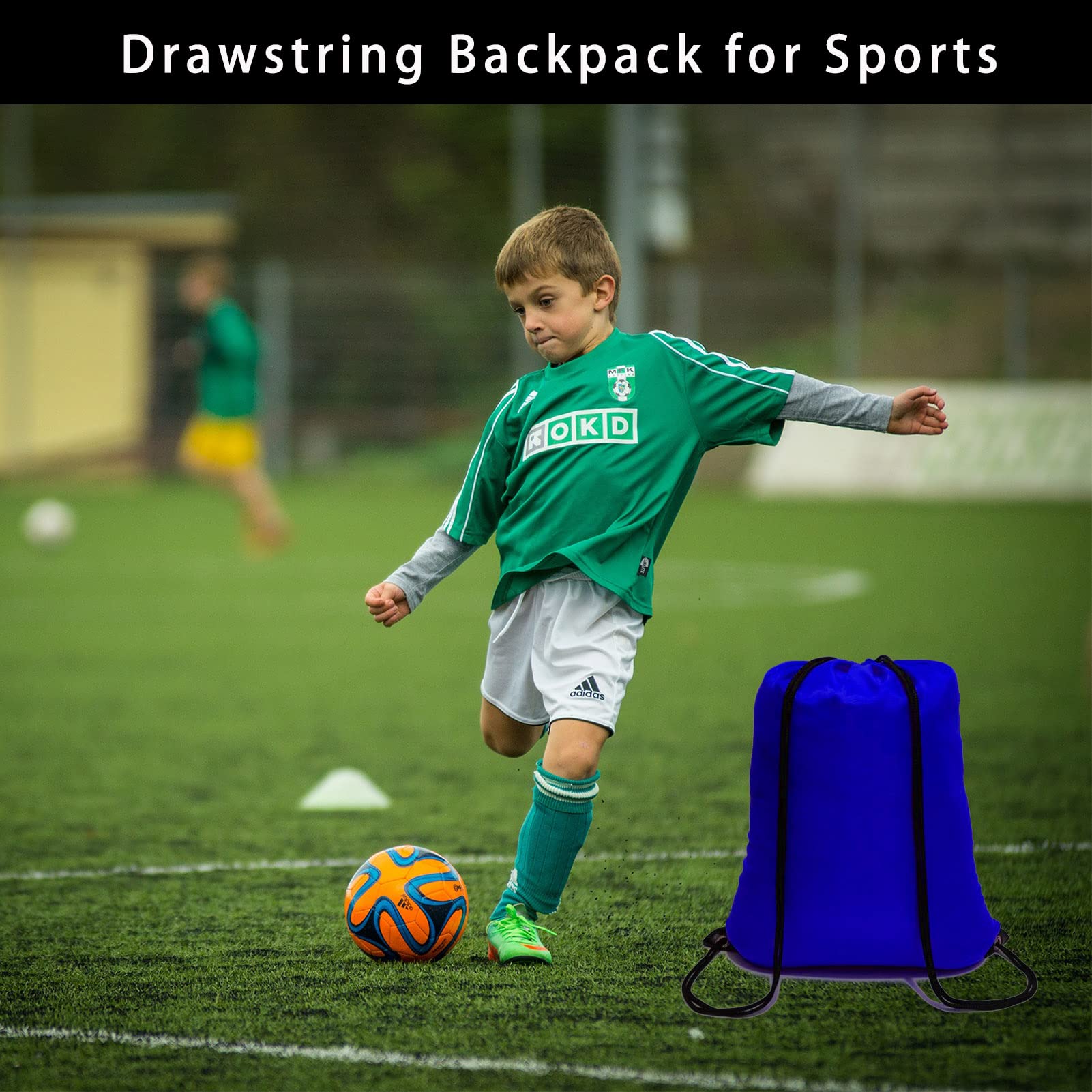 CAIHONG 100 Pack Royal Blue Drawstring Backpacks - Bulk Nylon Gym Bags for Sports, Parties & Events - Lightweight Cinch Sack for School, Travel & Outdoor Activities