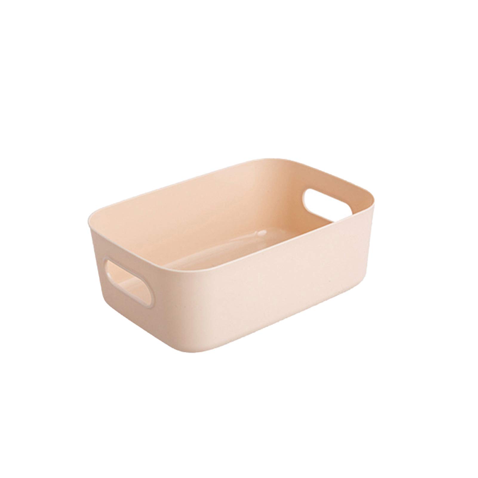 Multi-Purpose Storage Basket with Handle - Plastic Organizer Bin for Home, Office, Kitchen & Bedroom - Apricot Storage Box | Perfect for Organizing Toys, Clothes & Household Items
