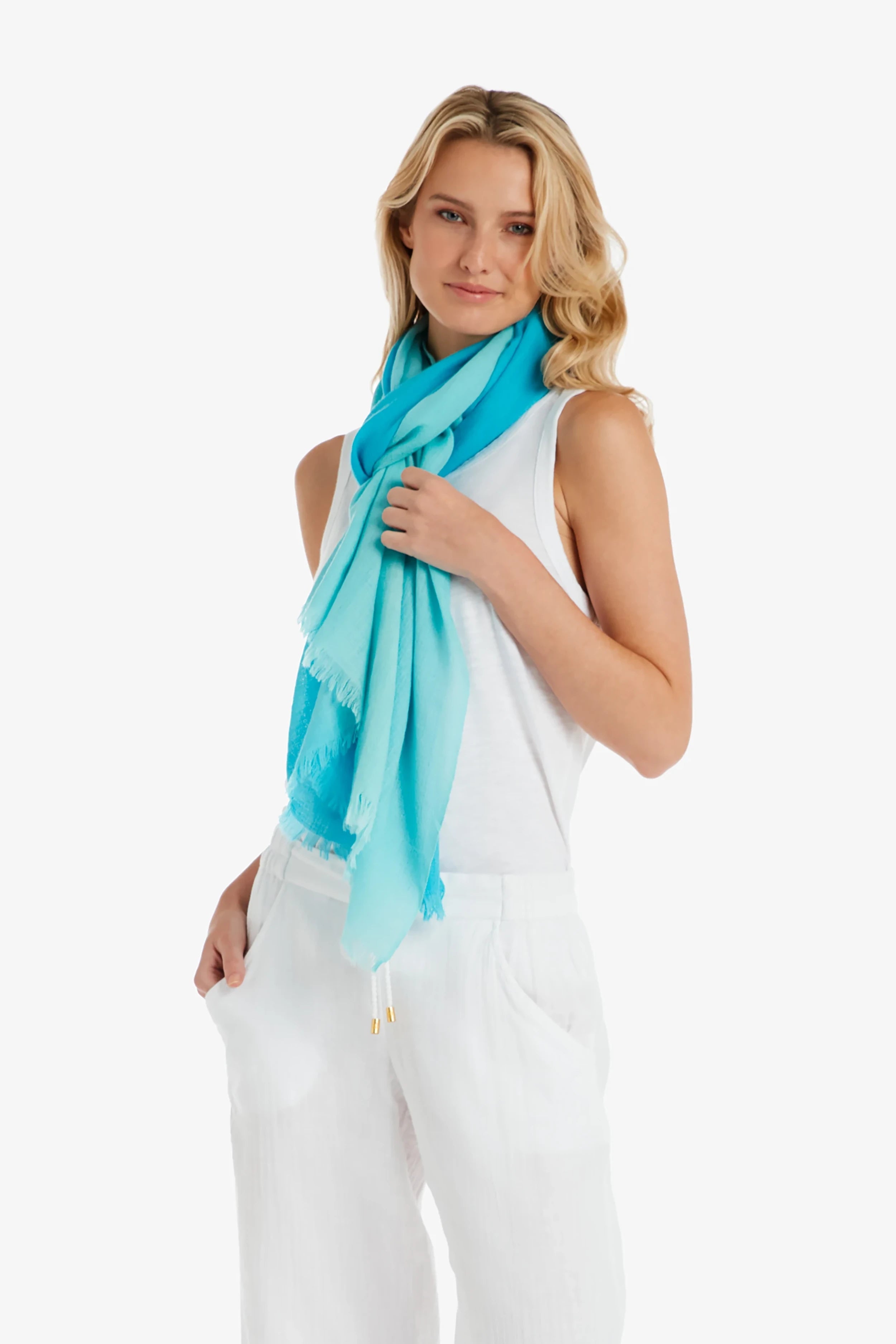 Essential Wrap - Soft & Stylish Sky Blue Scarf for Women - Perfect for Travel, Work & Everyday Wear