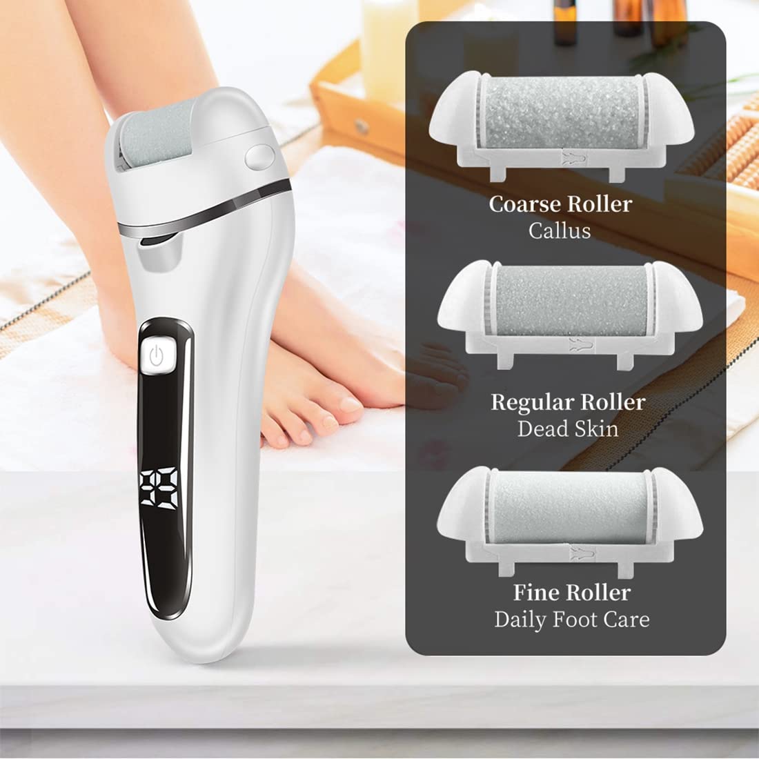 Nicfaky Electric Foot Callus Remover - Rechargeable Pedicure Tool for Smooth Feet, Professional Foot File for Dead Skin & Hard Skin Removal - Perfect for Home Pedicure & Foot Care Routine