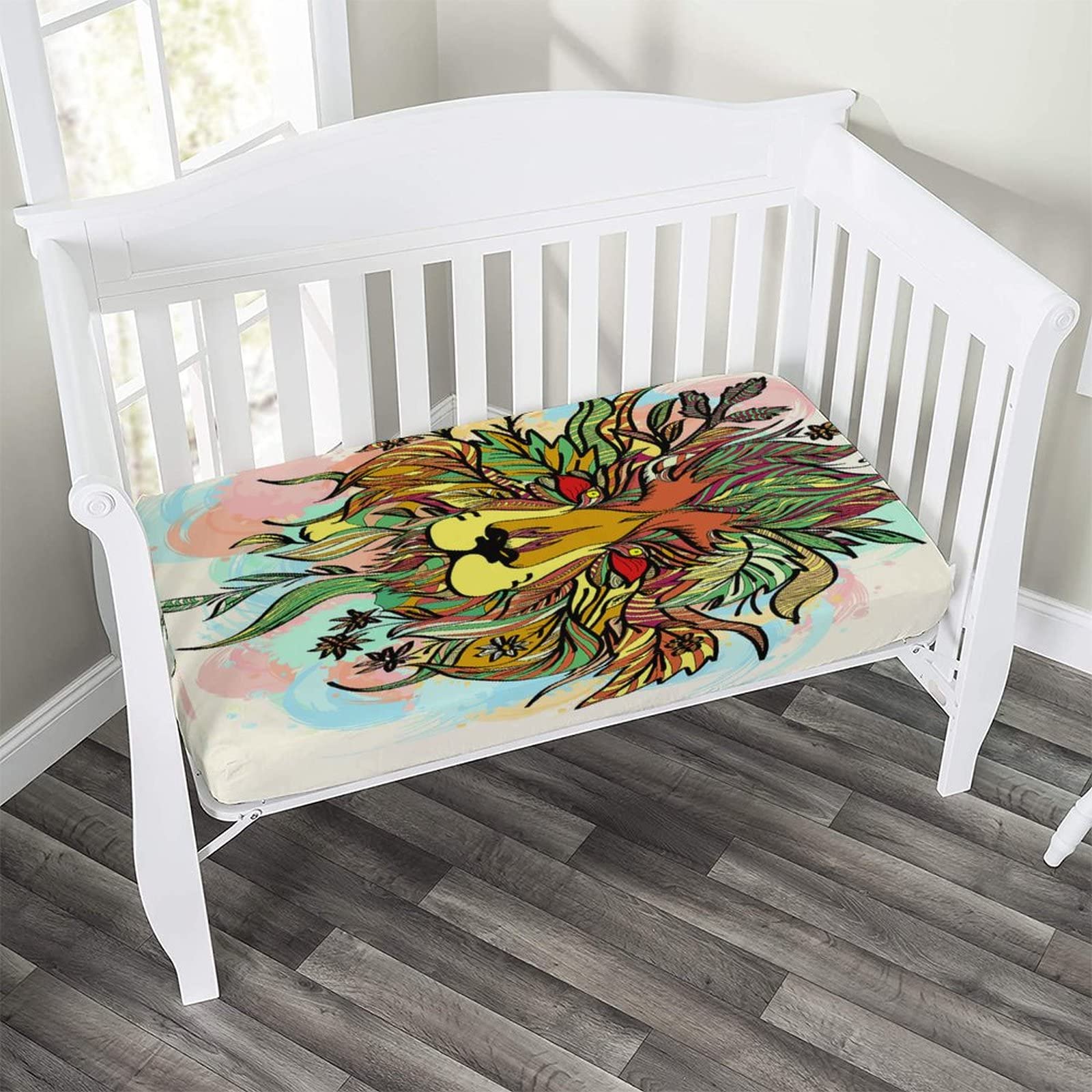 MIPSEC Lion Print Microfiber Crib Sheet - 28
