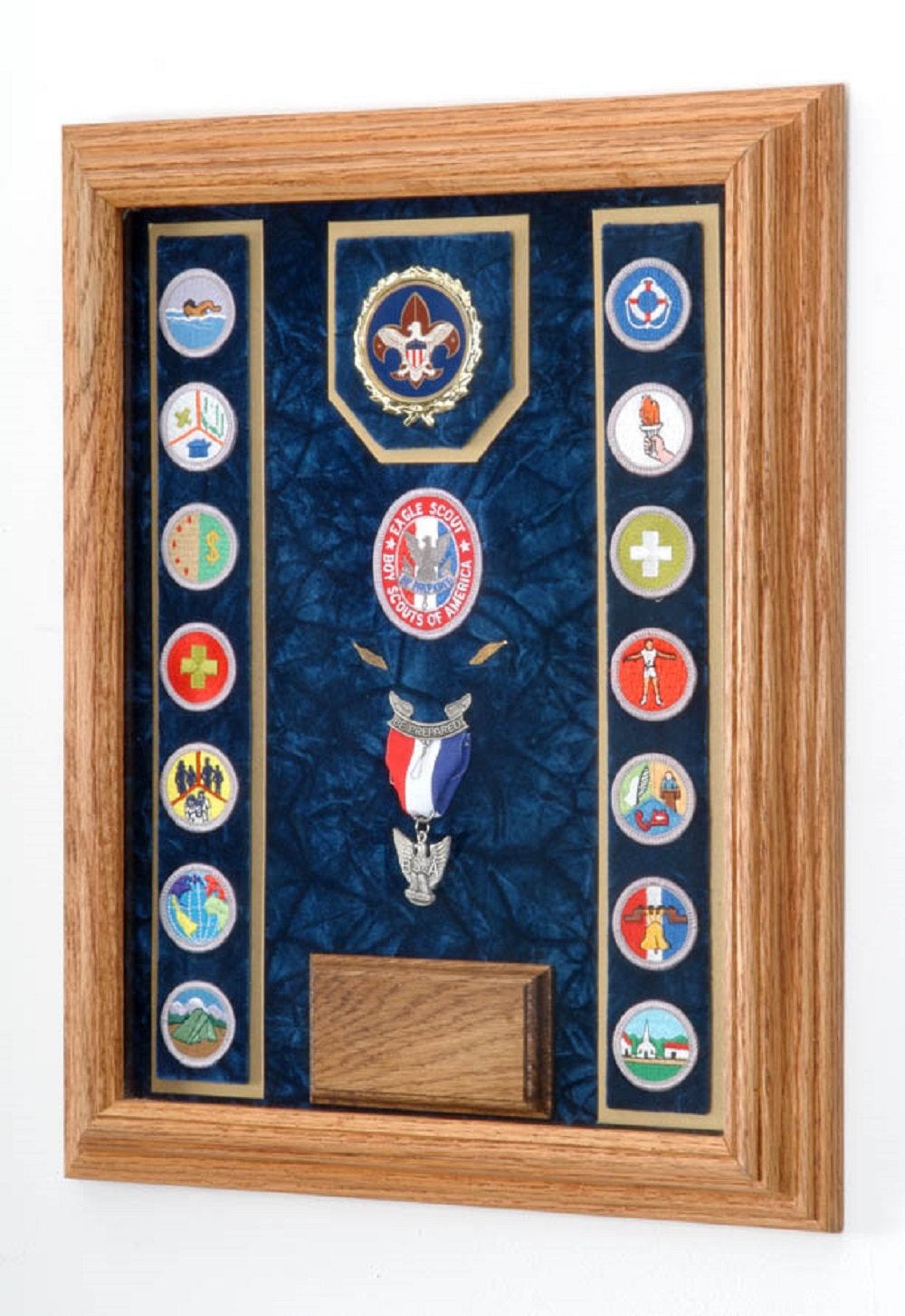 12x16 Award Medal Display Case - Navy Blue - Perfect for Trophies, Medals & Ribbons - Home, Office & School Awards Showcase