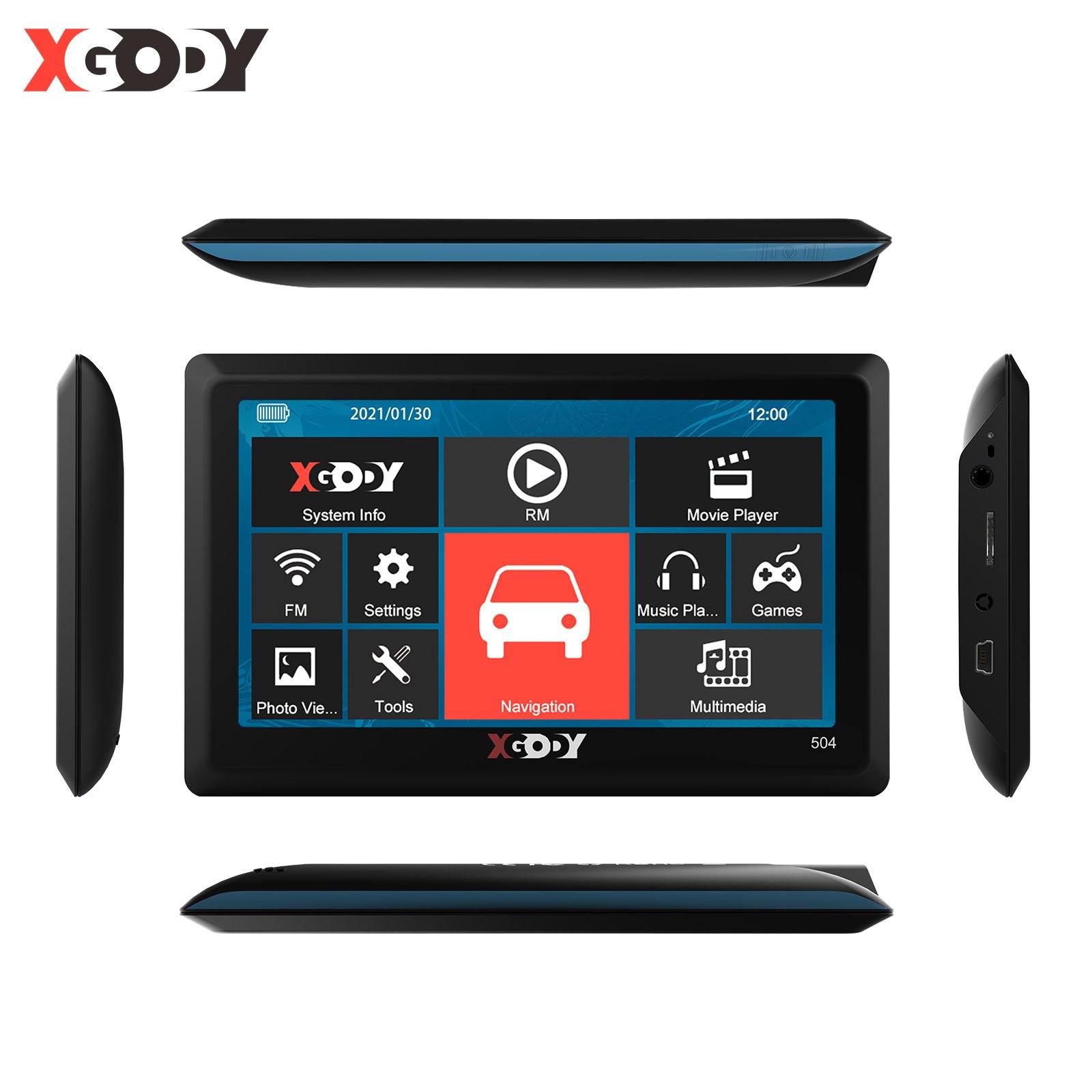 XGODY 504F 5-Inch Touch Screen Car GPS Navigator with 8GB ROM, Lifetime Maps & Voice Navigation - Perfect for Road Trips, Commuting & Truck Drivers